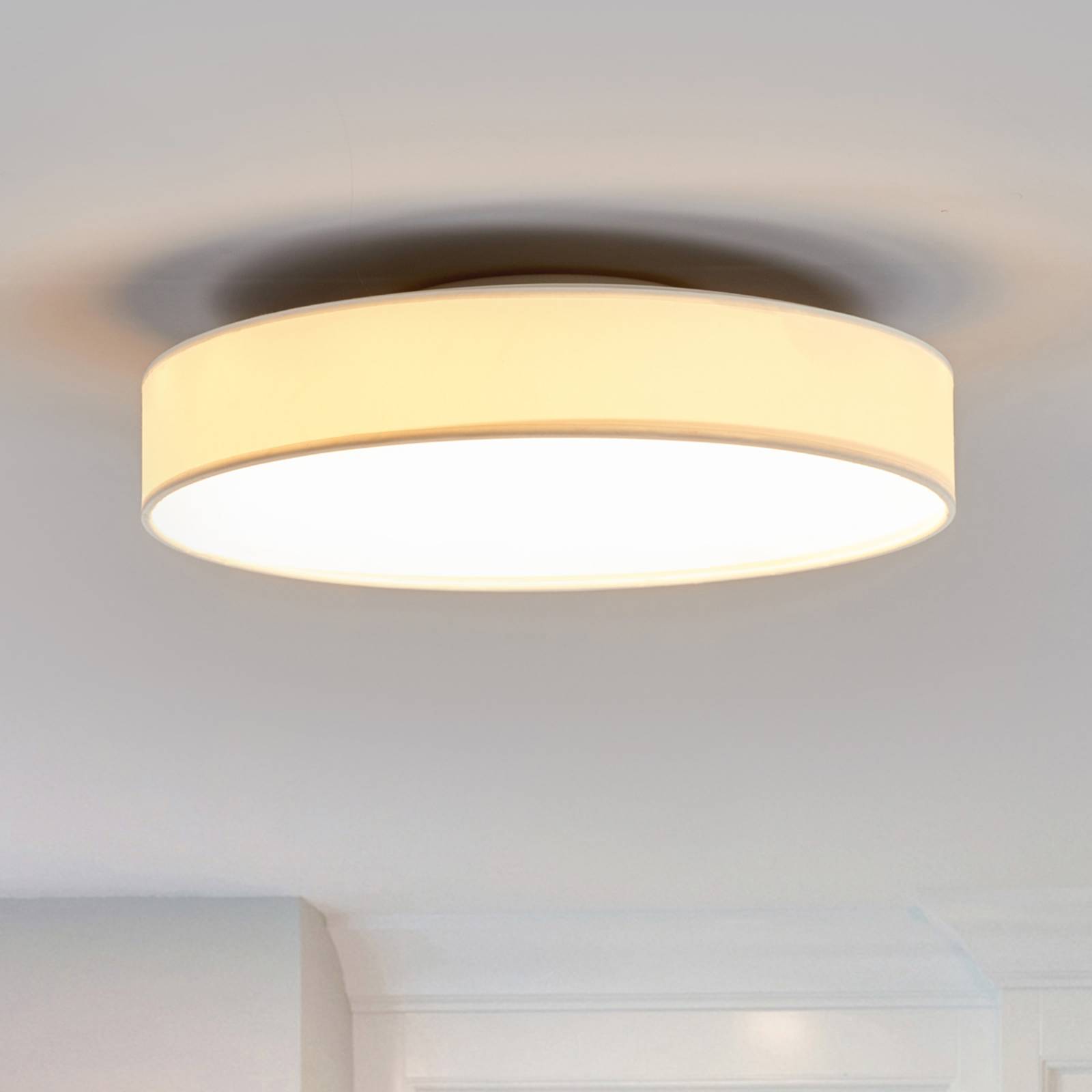 Lampa sufitowa LED z materiału Saira, 40 cm biała