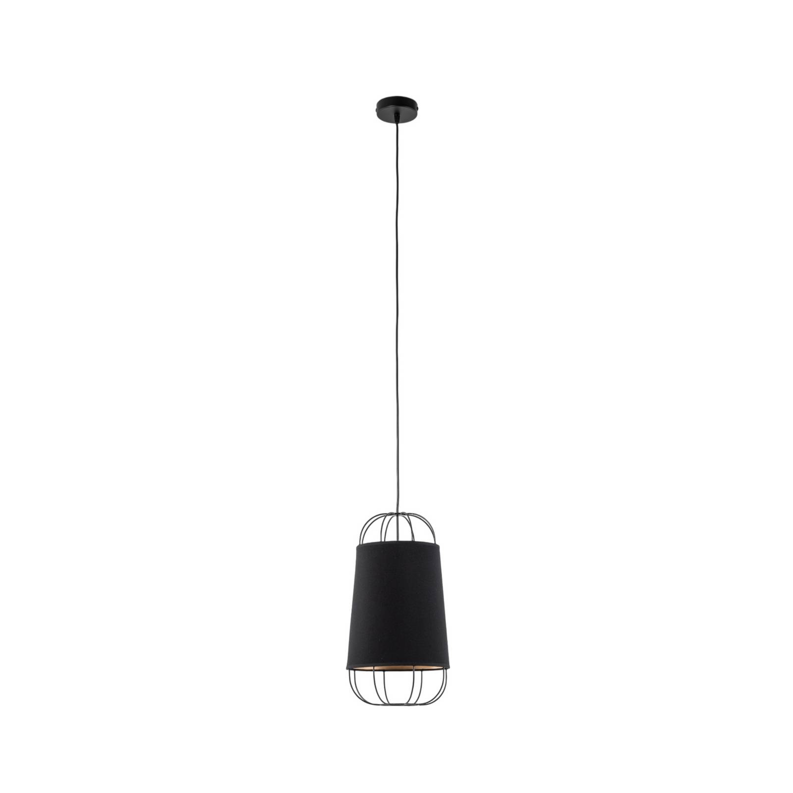 Hängeleuchte Lantern small, Textil, Metall, schwarz