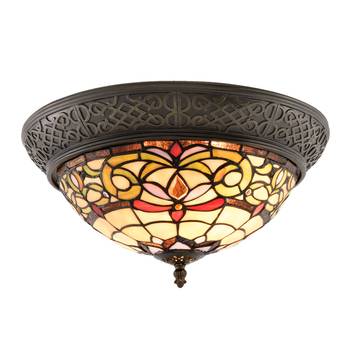 5909 ceiling lamp, wide rim and colourful glass