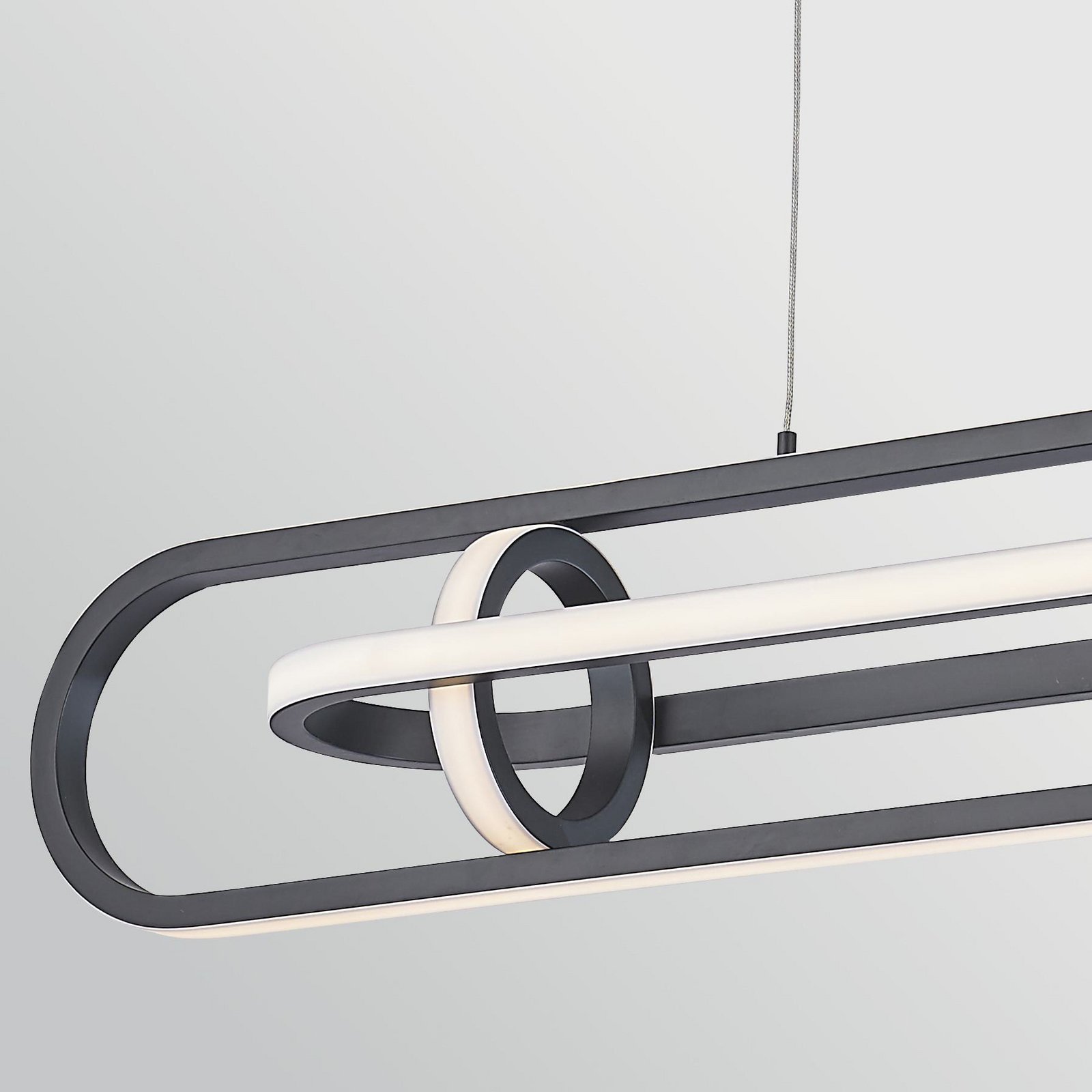 LED hanglamp DENMARK, matzwart, lengte 107 cm, metaal