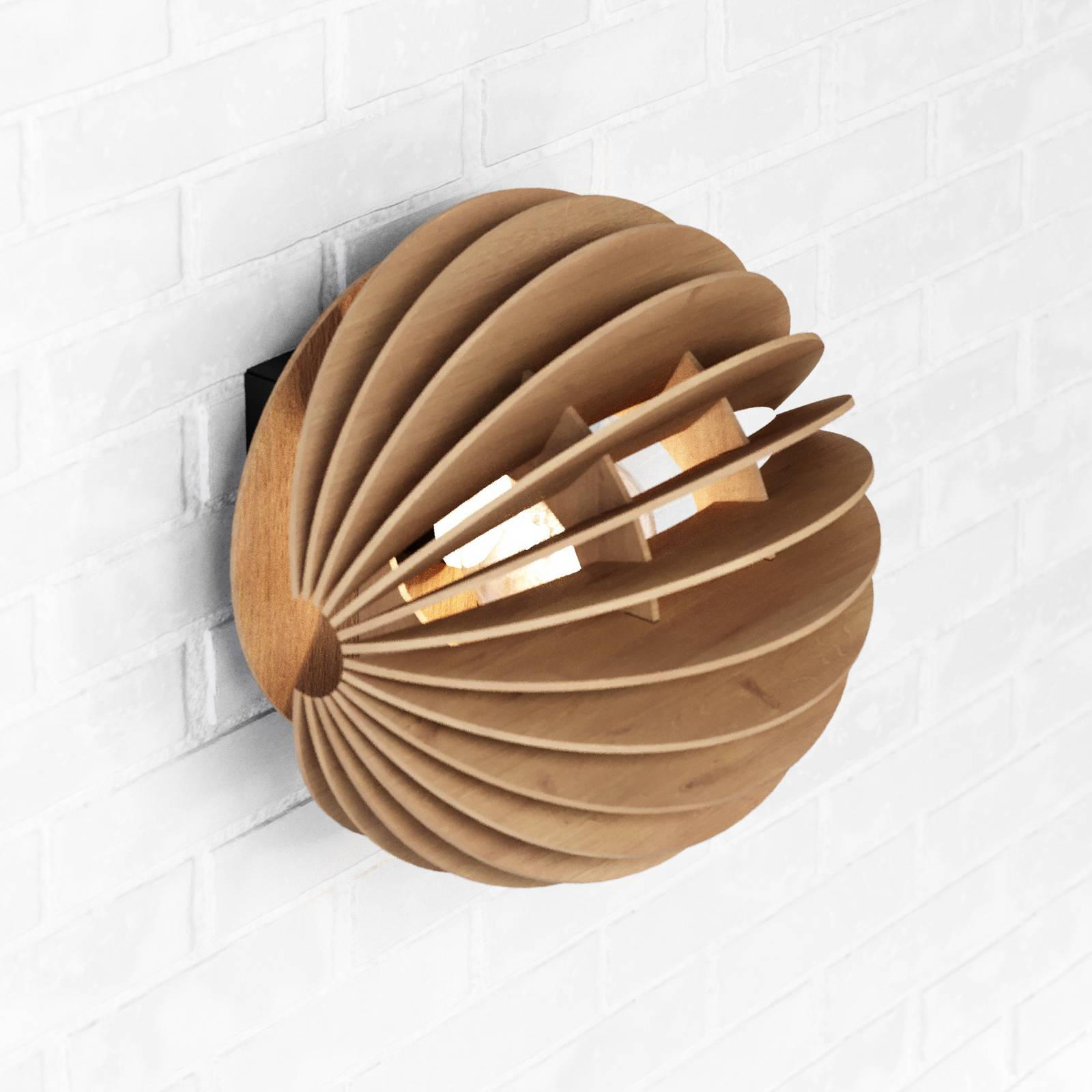 Wandleuchte Clay, Ø 23 cm, Birkensperrholz, bündig, E27 günstig online kaufen