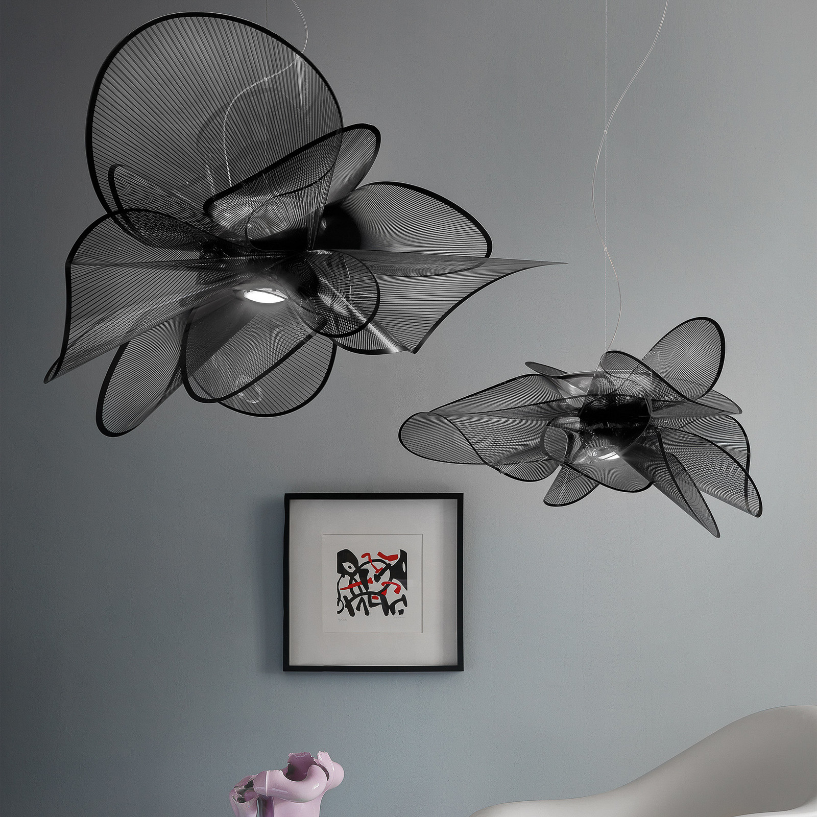 Slamp La Belle Étoile Candeeiro de suspensão LED preto Ø73cm