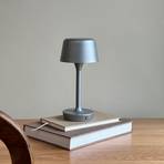 Dyberg Larsen LED table lamp Flow, silver, height 25 cm