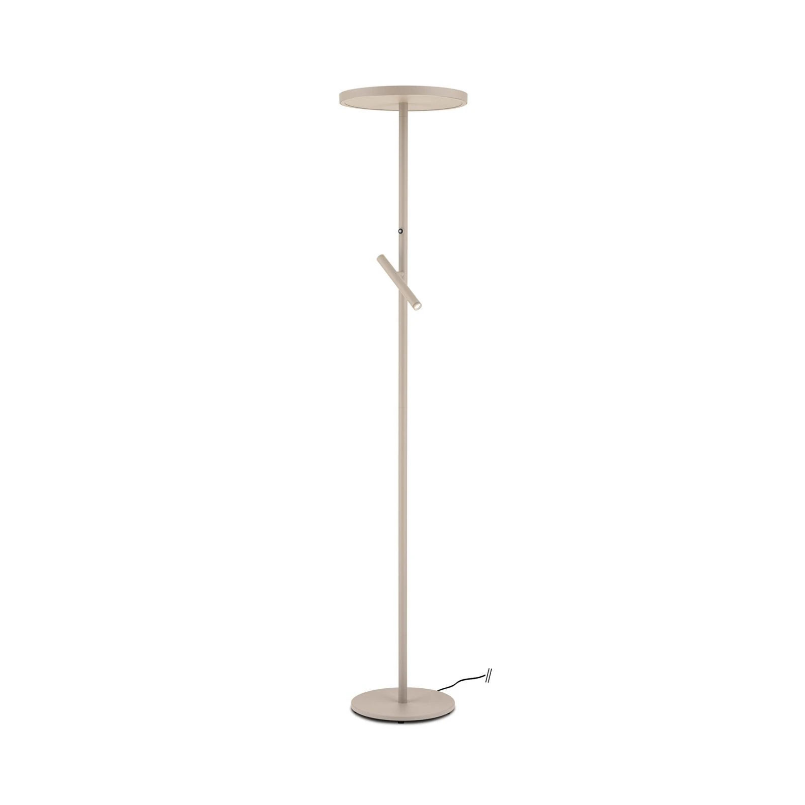 LED-Stehleuchte Teide, khaki, Metall, Leselampe, Dimmer