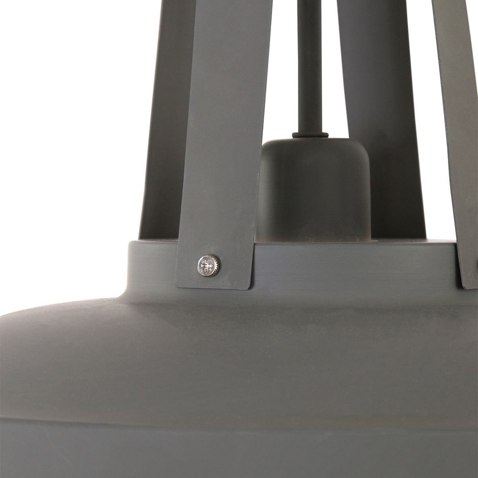 Eden pendant light, grey, metal, E27 socket