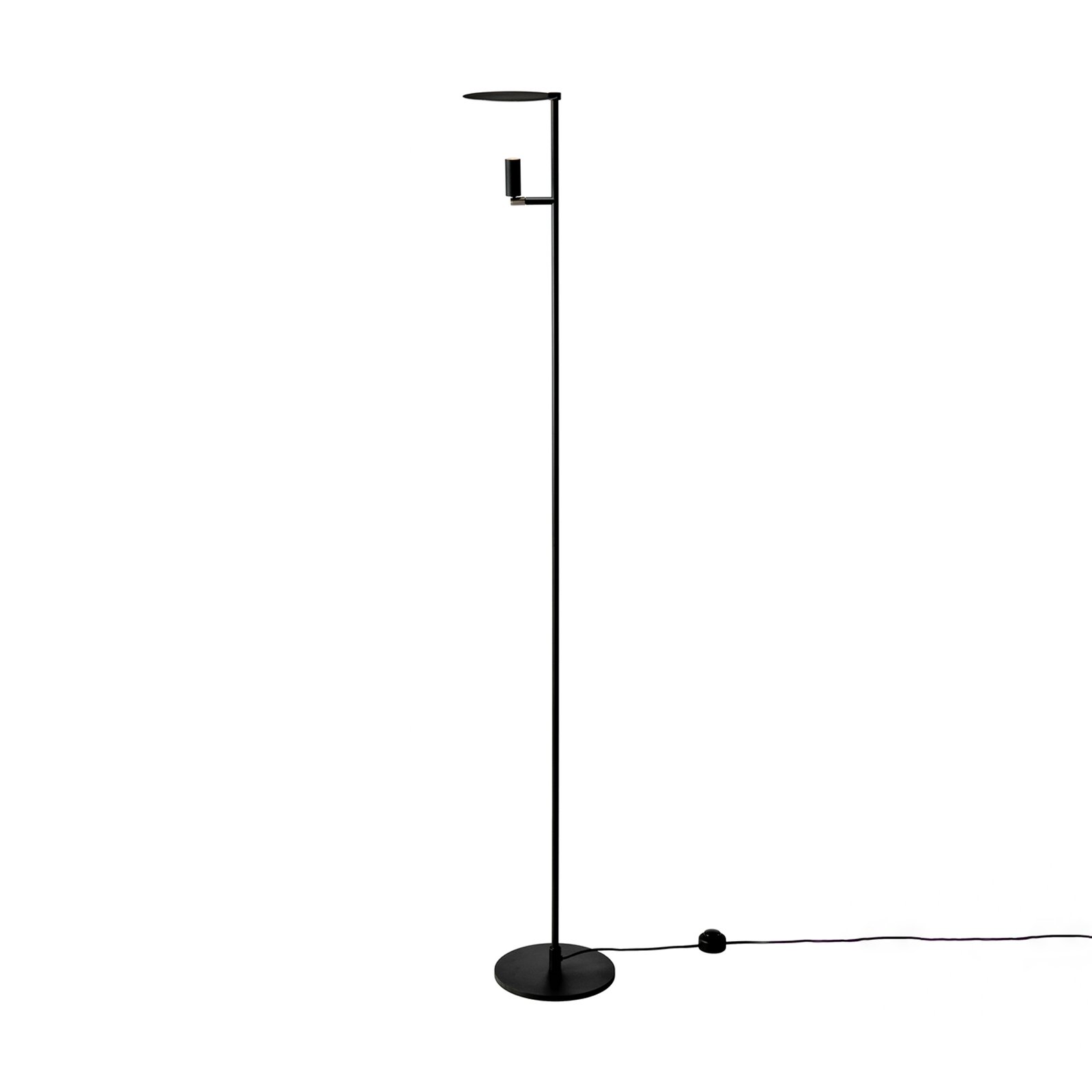Lámpara pie LED Kelly foco ajustable negro/níquel