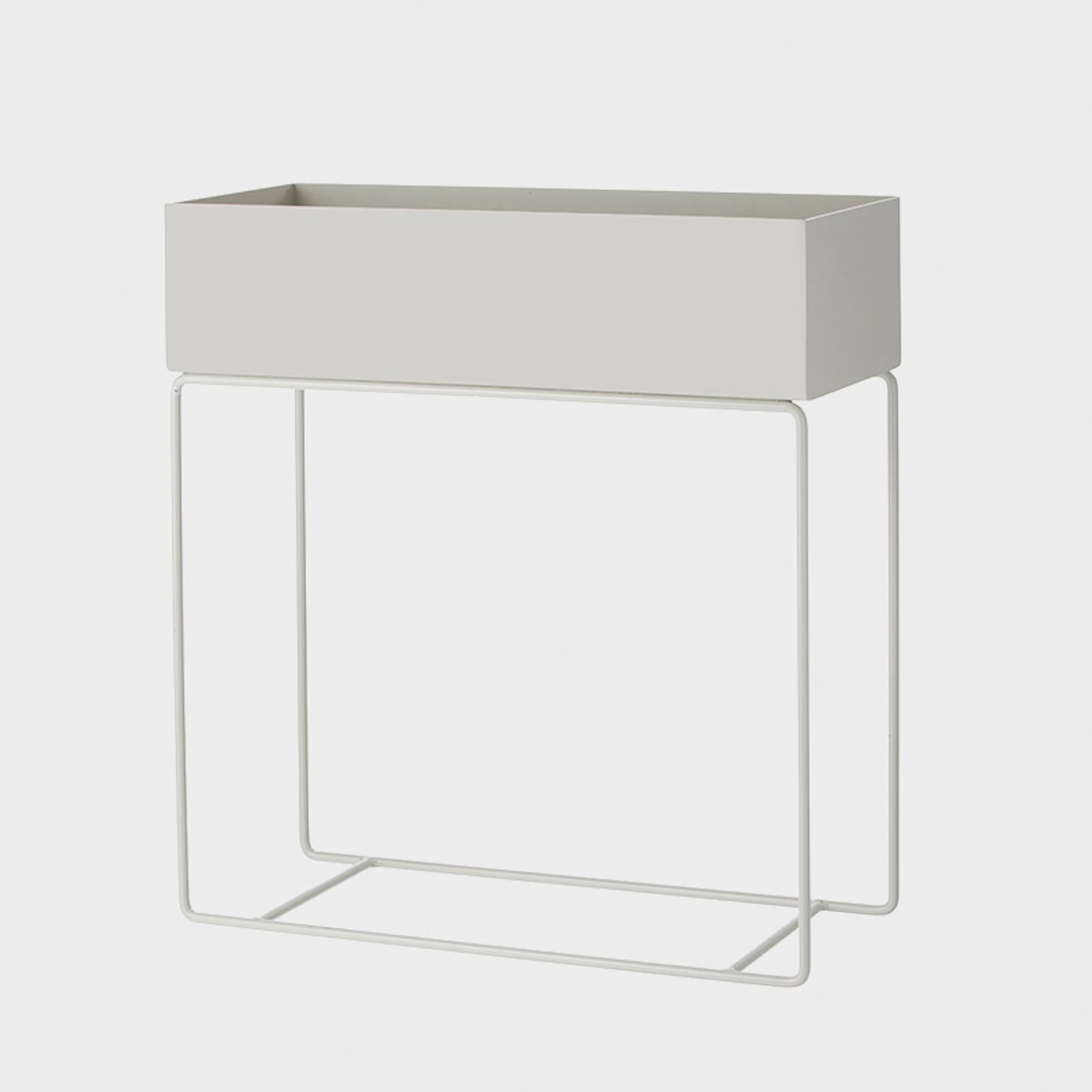 caja para plantas ferm LIVING, gris, 60 x 25 x 65 cm, acero