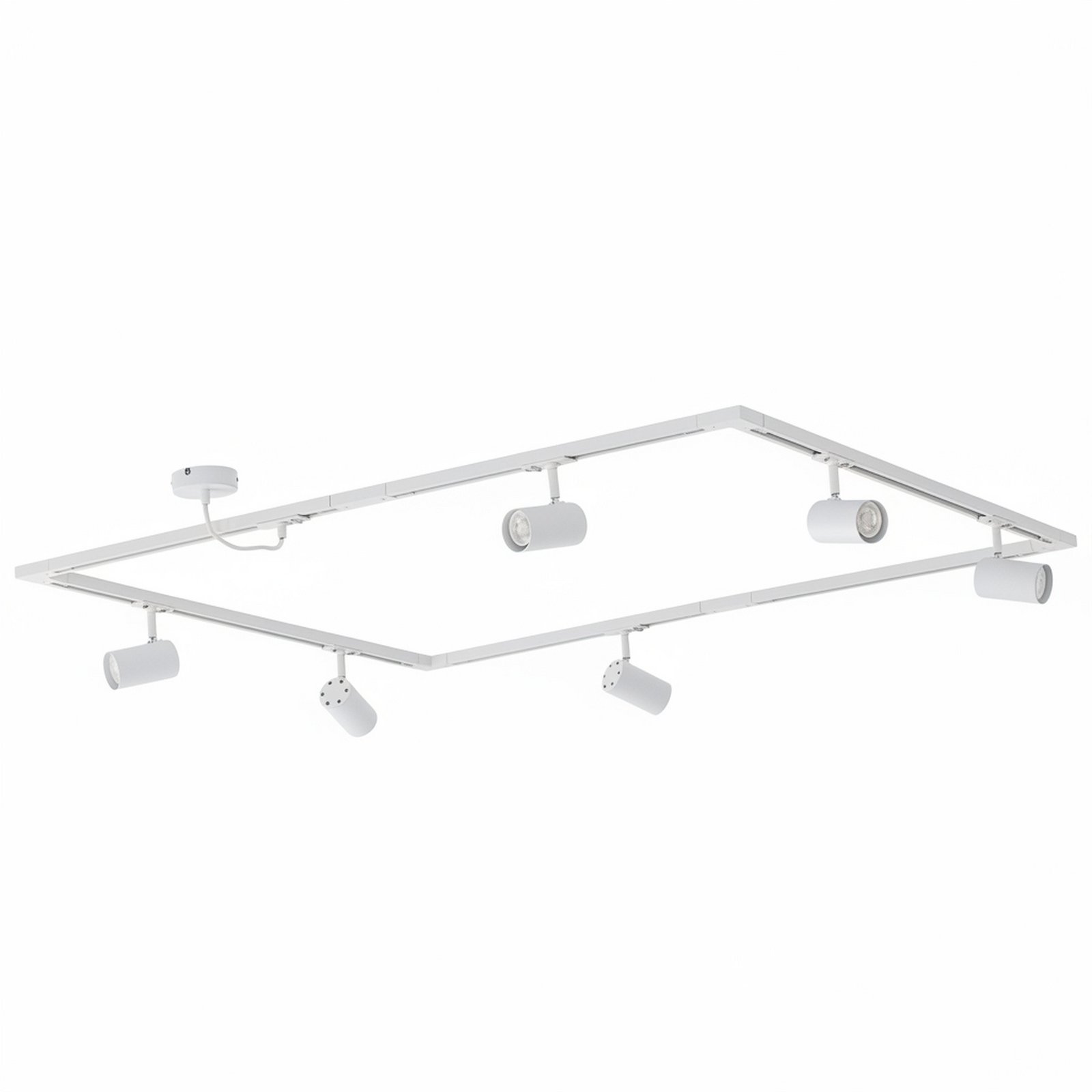Sistem de șine Lindby Linaro, GU10, 6 becuri, alb, formă O