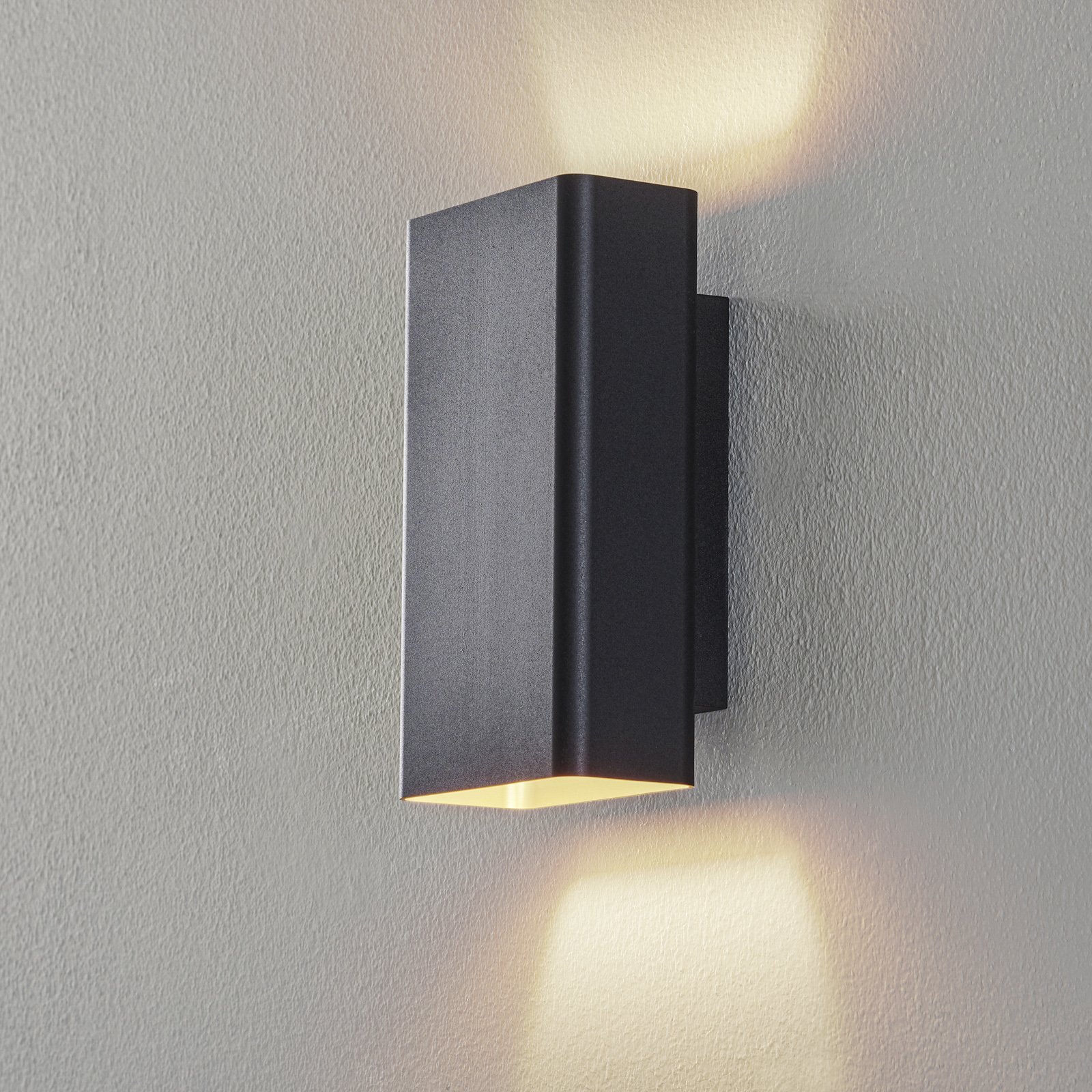 BEGA Studio Line wall lamp slim black/gold 22 cm