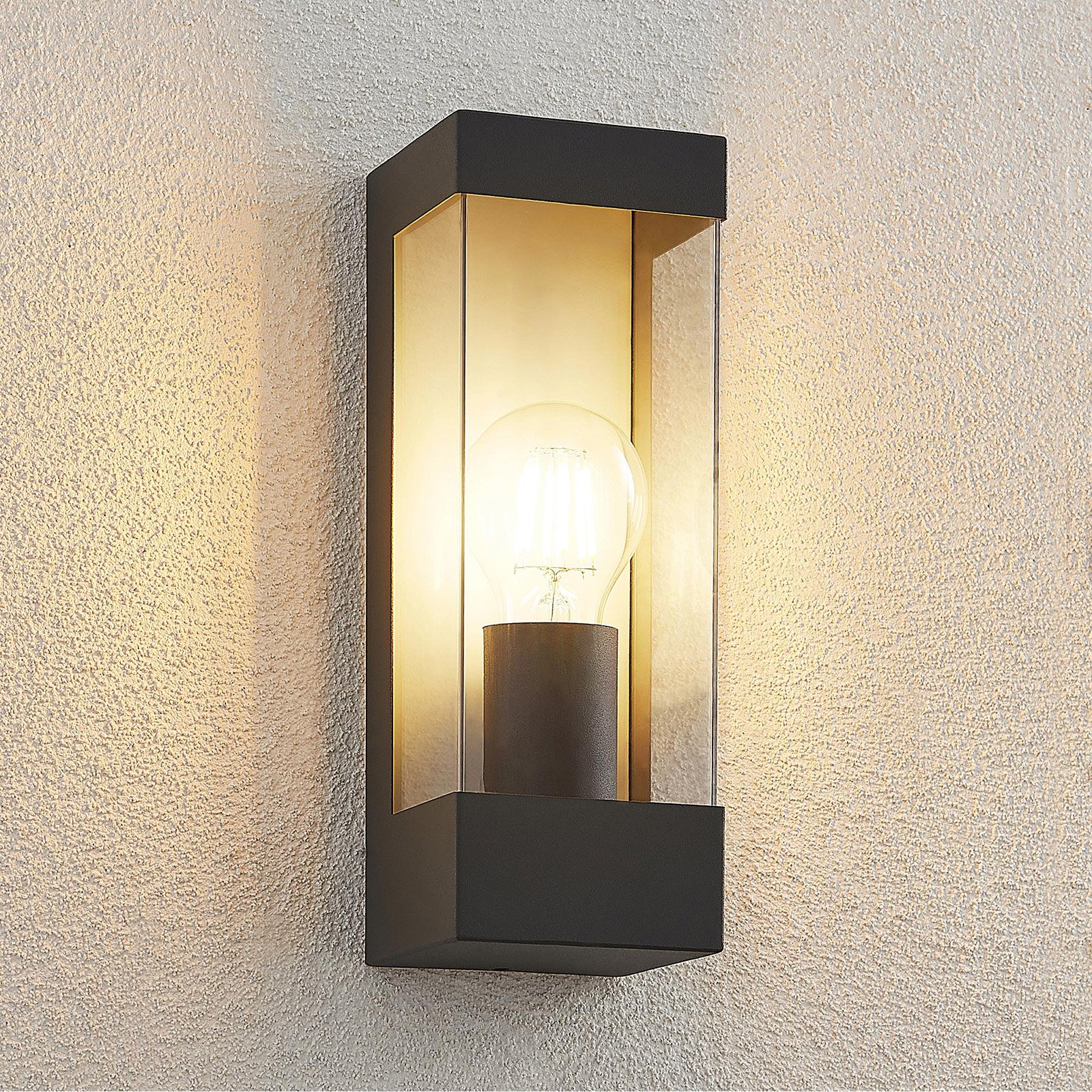 Tilian Aplique Exterior Dark Grey/Clear - Lindby