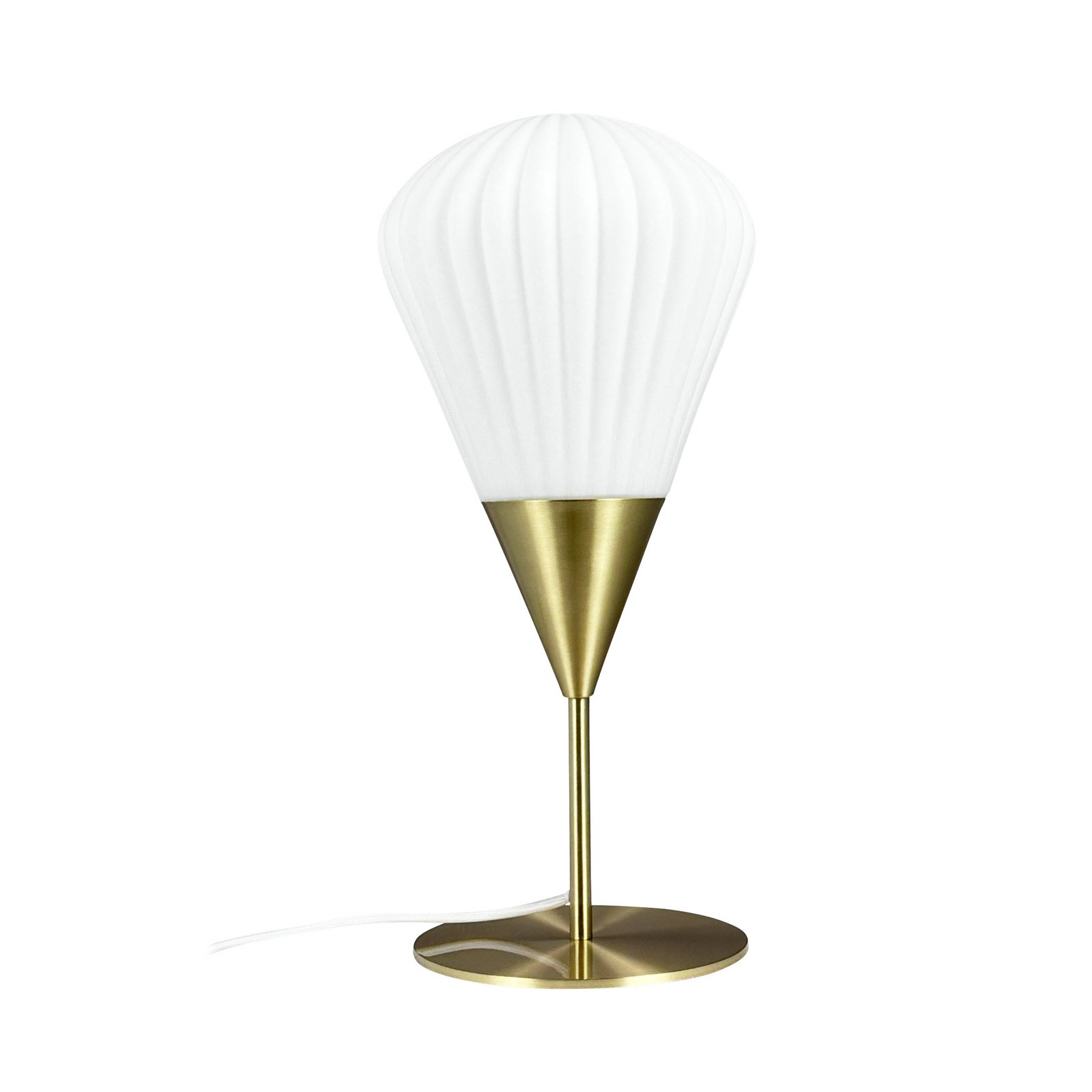 Dyberg Larsen stolna lampa Balon, bijela/mesing, 46 cm