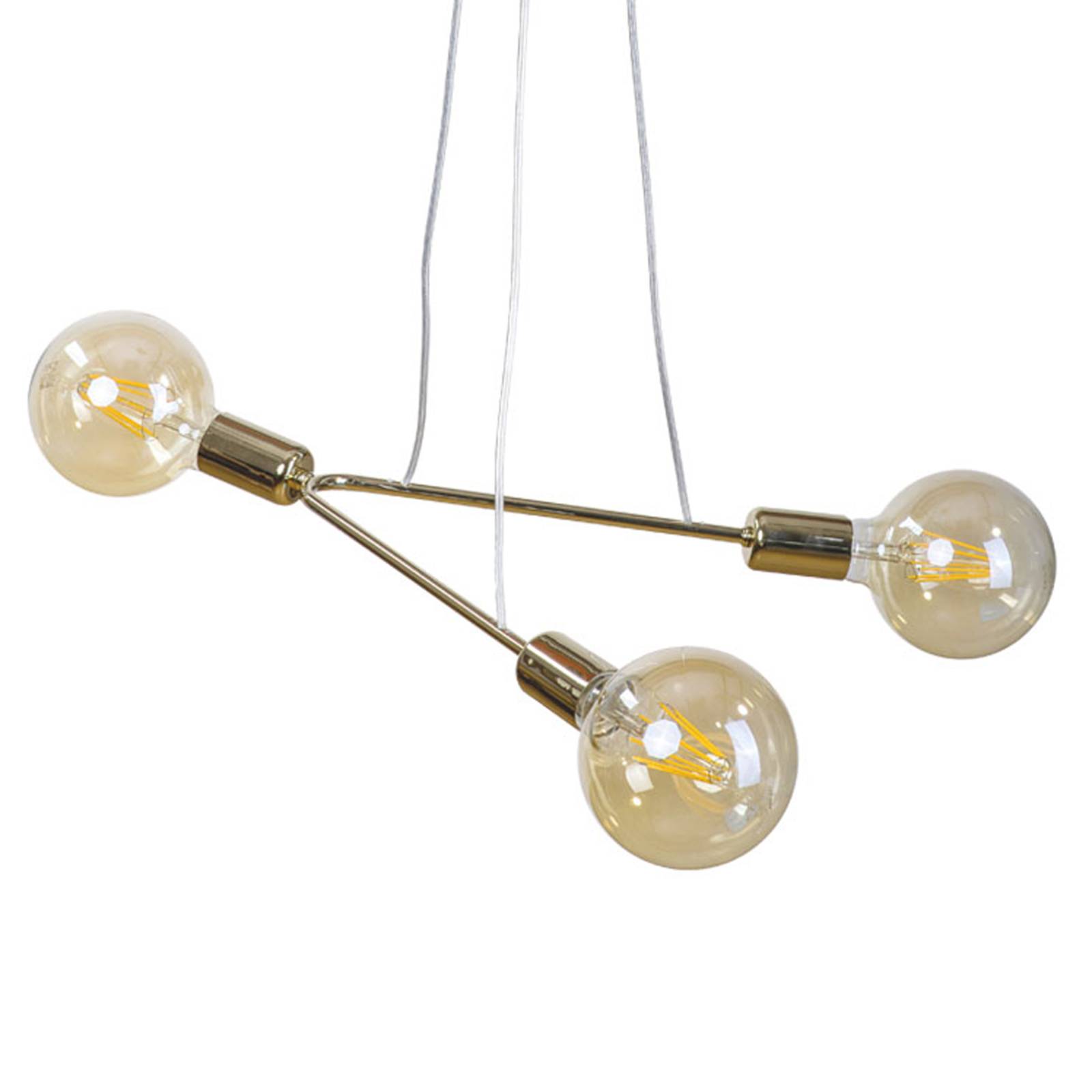 Hänglampa Dora, 3 lampor, guld