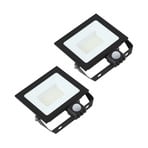 Prios foco exterior LED Maikel, 50 W, metal, sensor, juego de 2