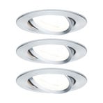 Nova 3 spotlights, round, swivel/dimmable, aluminium - Paulmann