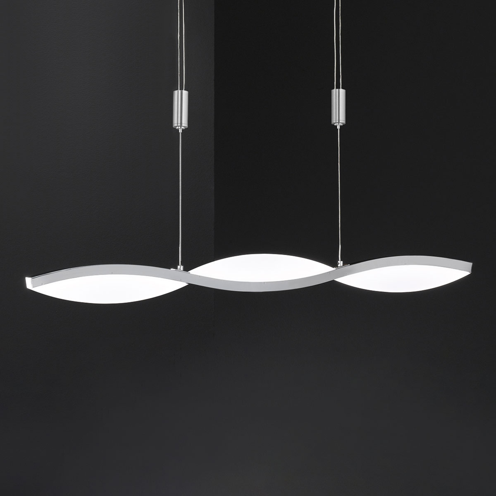 Fischer & Honsel Freya LED hanging light, height-adjustable, for Living / Dining Room, metal, acrylic, 9.7 W, energy efficiency: A+, L: 110.5 cm, W: 7.5 cm