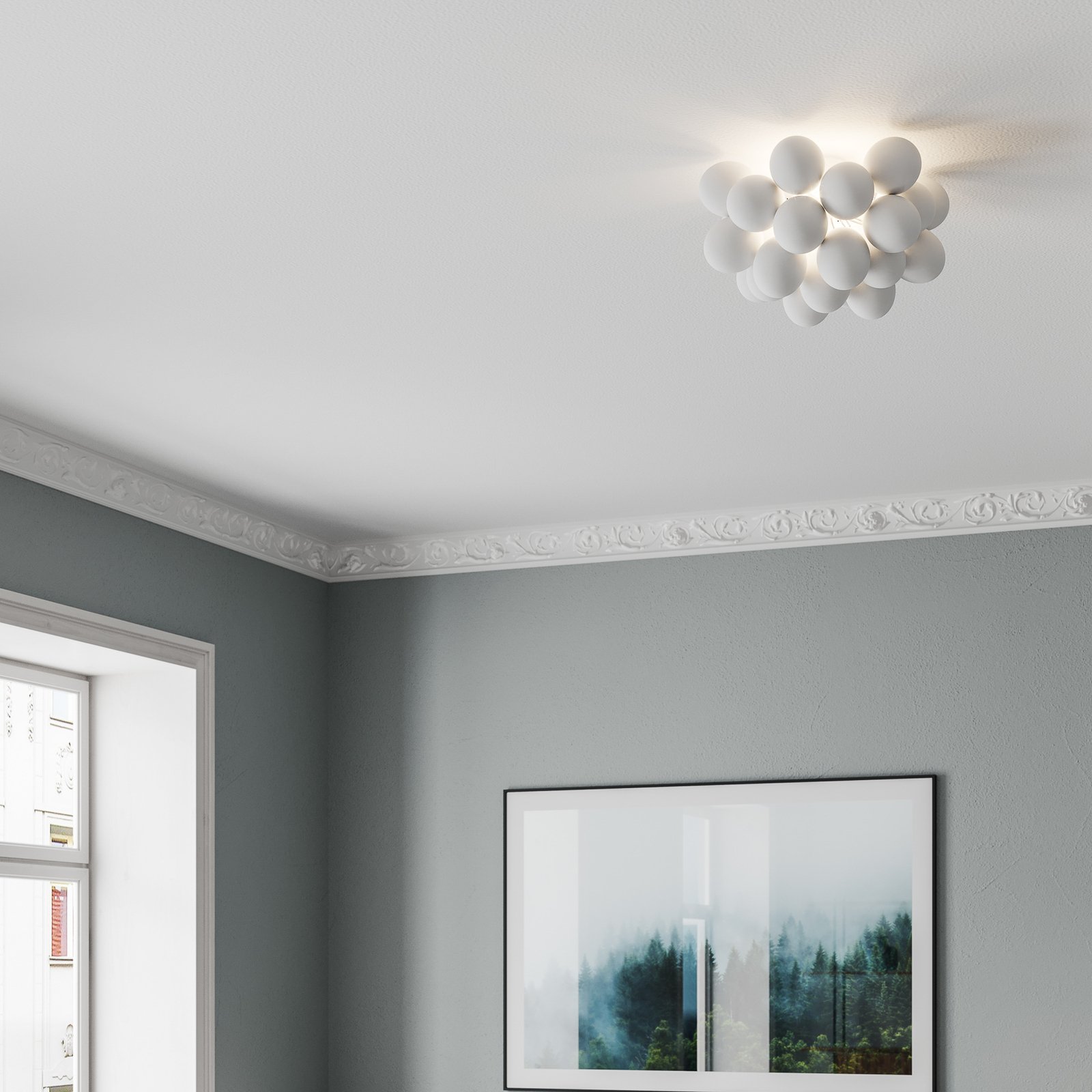 By Rydéns Gross ceiling light, matt white, Ø 50 cm
