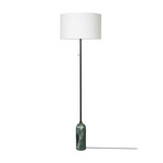 Gravity UK floor lamp, white fabric, green marble, height 168 cm - Gubi
