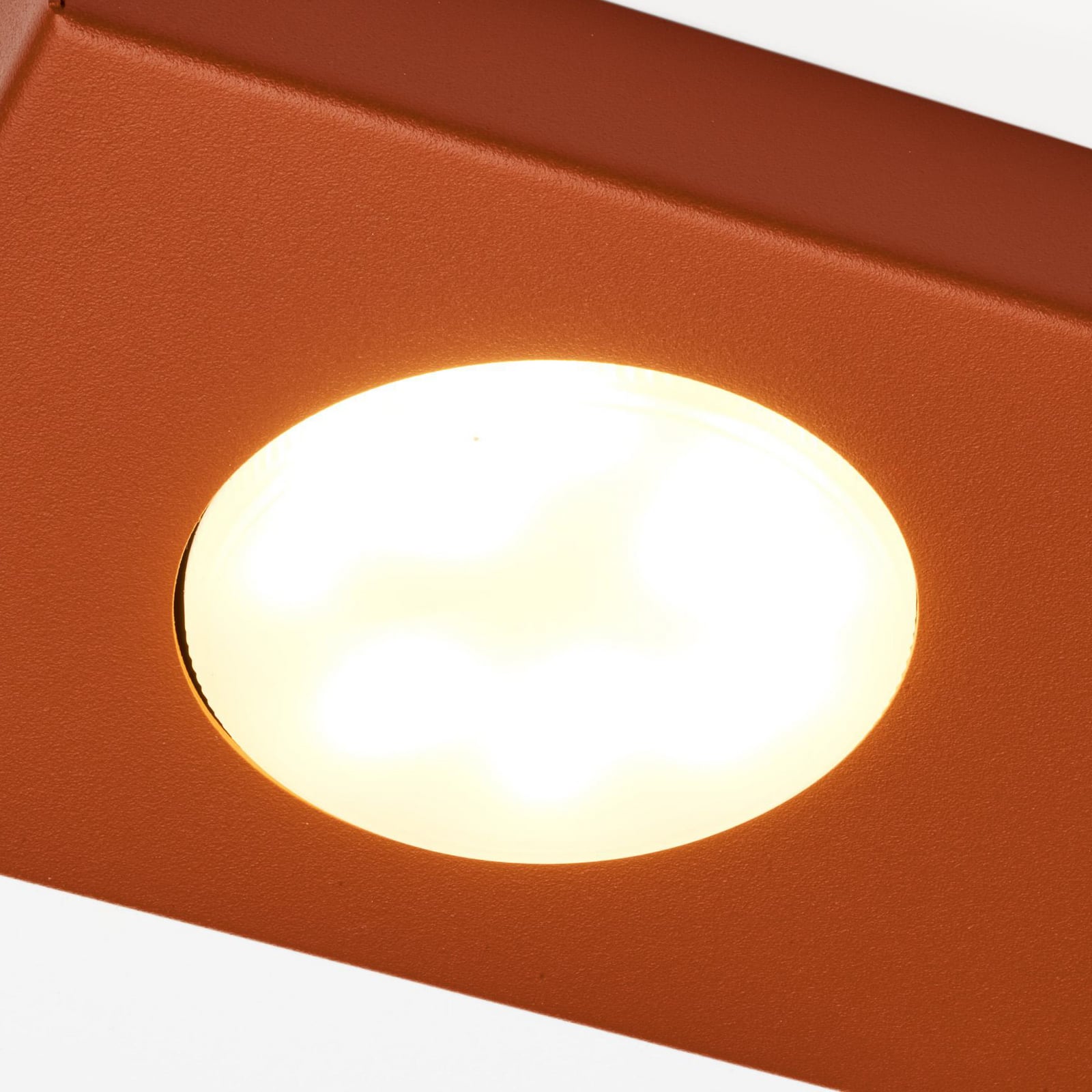 Plafonnier Hero, rouge, 55 x 12 cm, à 3 lampes, métal, GX53