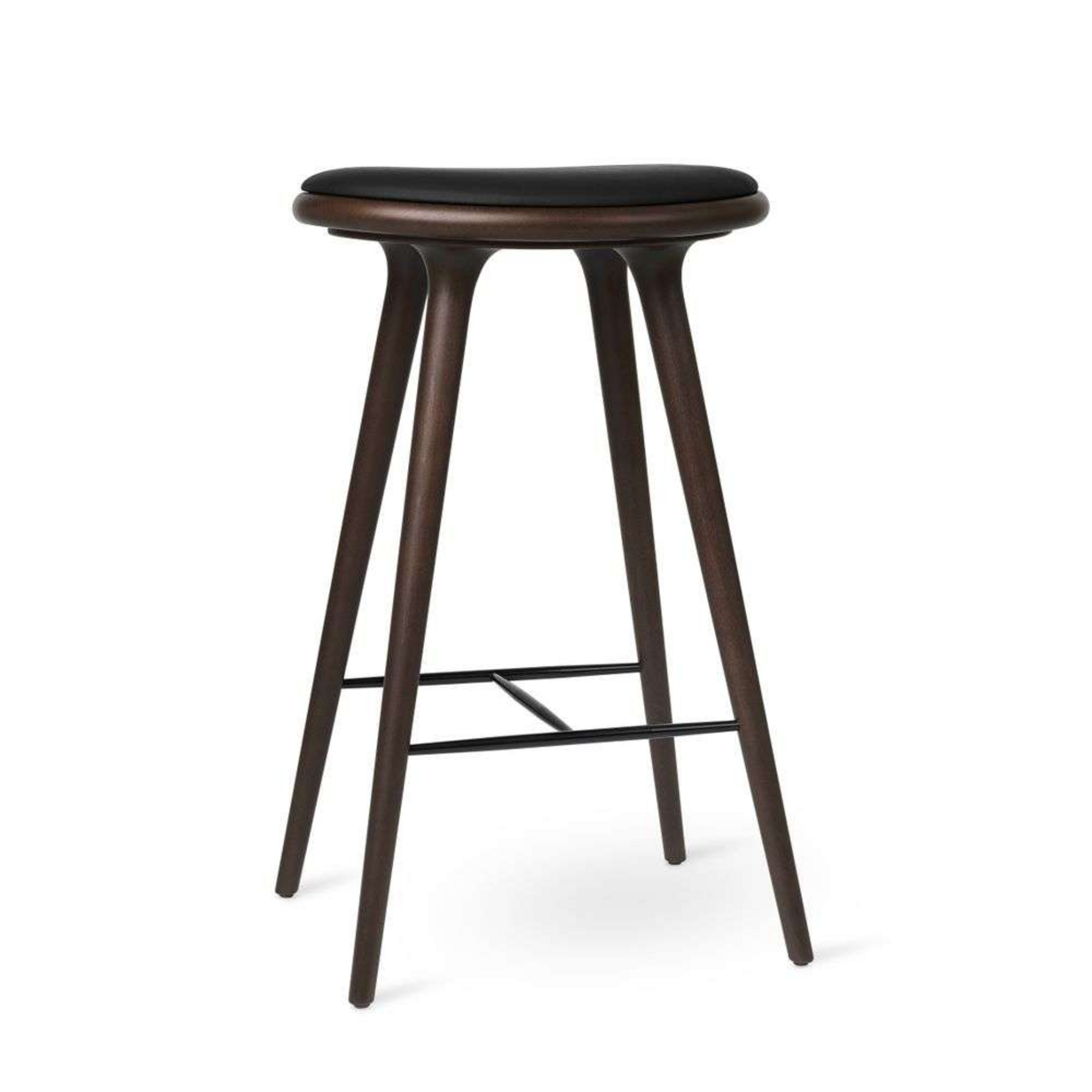High Barkruk H74 Donker Stained Beech - Mater