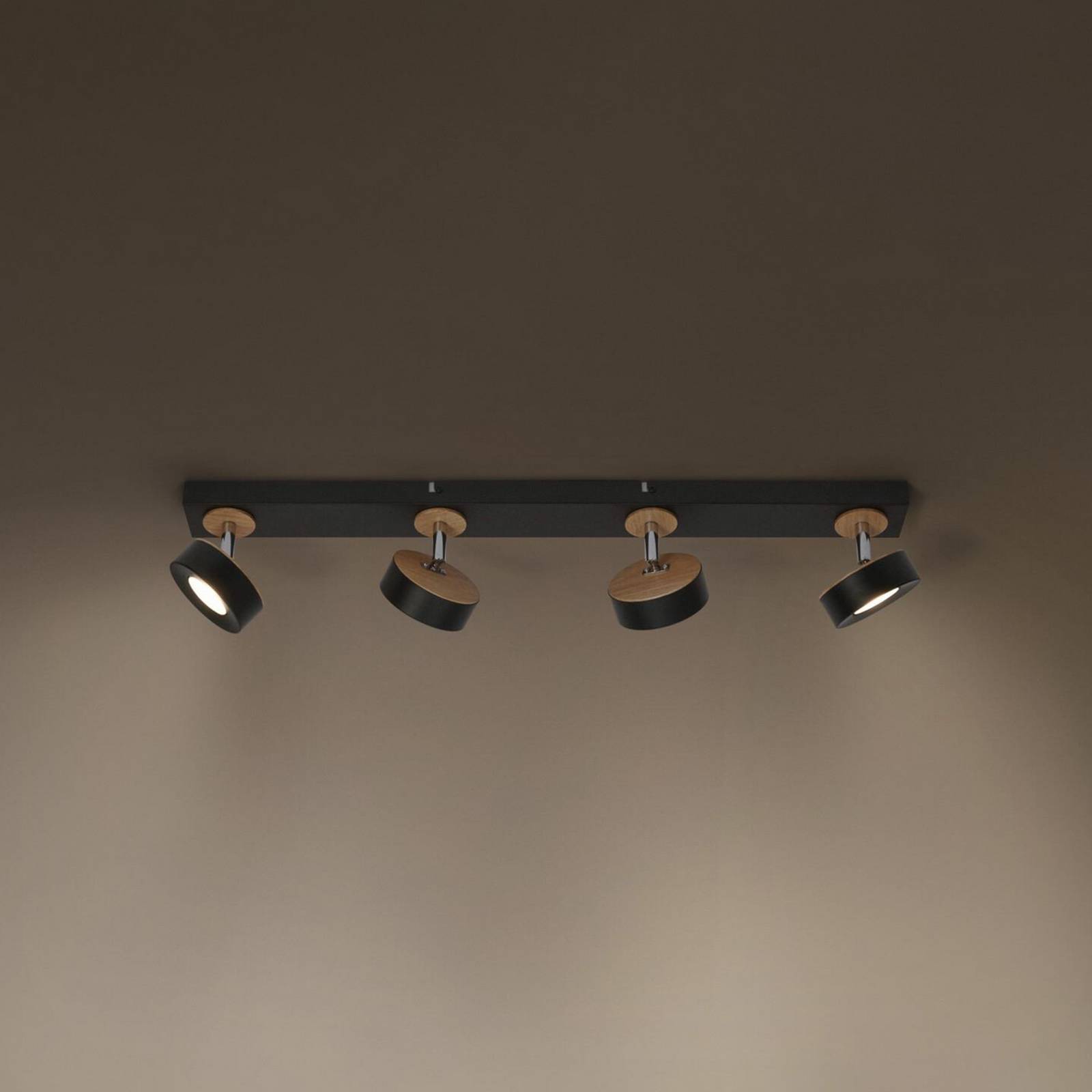 Reflektor sufitowy LED OSRAM PLUTO, czarny, 4 punkty świetlne, 3000 K