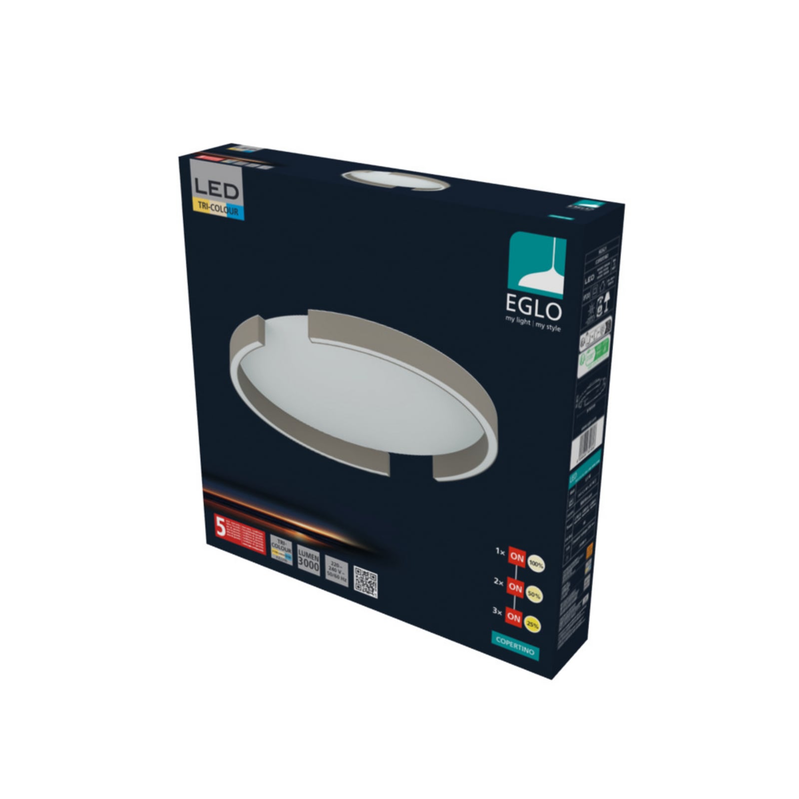 EGLO LED plafondlamp COPERTINO, beige, Ø 45 cm, metaal, CCT EGLO LED plafondlamp COPERTINO, beige, Ø 45 cm, metaal, CCT