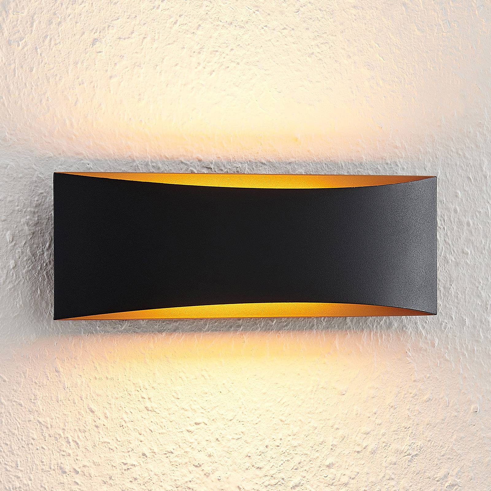 Arcchio LED-Wandlampe Jelle, 27 cm, schwarz günstig online kaufen