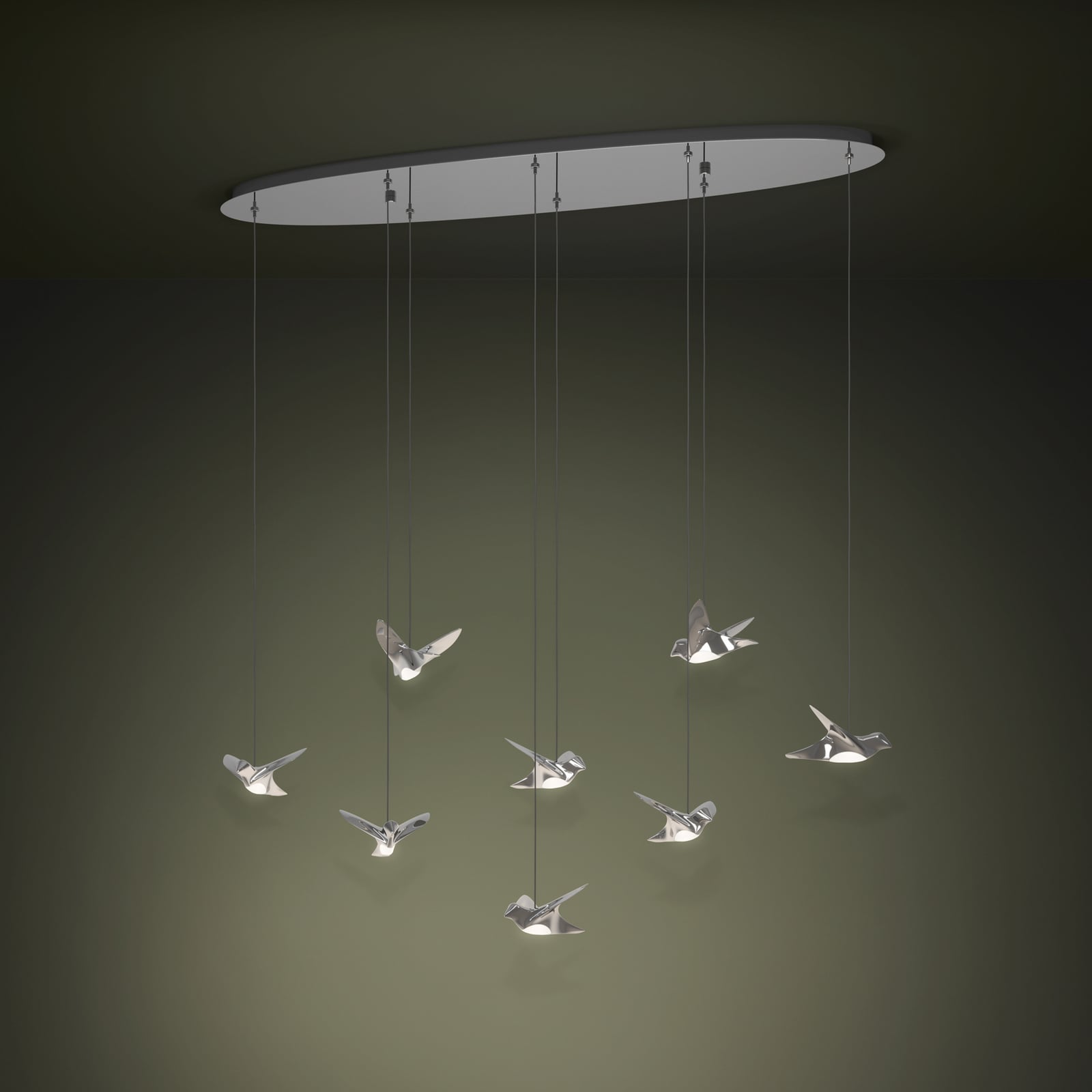 Závěsné světlo Paratebueno, chrom, 8 žárovek – EGLO Stars of Light