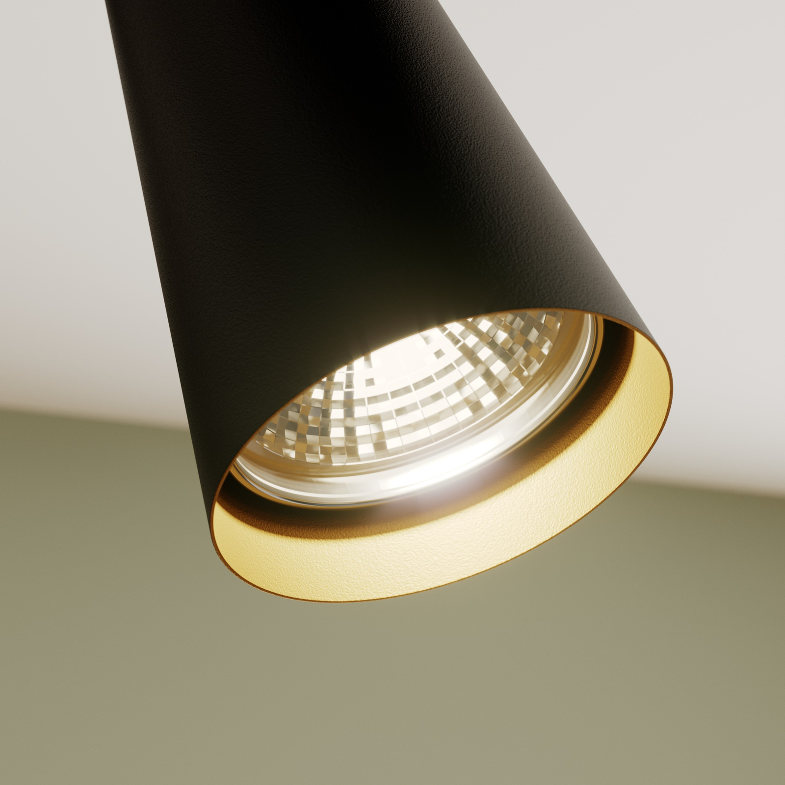 Lucande Angelina plafondlamp zwart-goud, 4-lamps