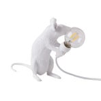 SELETTI Ratón Bombilla LED lámpara decorativa USB sentado blanco