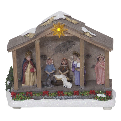 LED-dekolys Nativity, batteridrevet, 19 cm