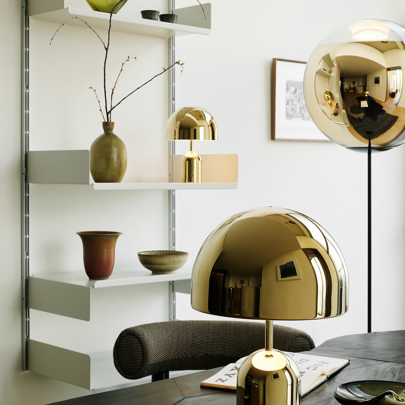 Bell Portable Table Lamp H28 IP44 Gold - Tom Dixon