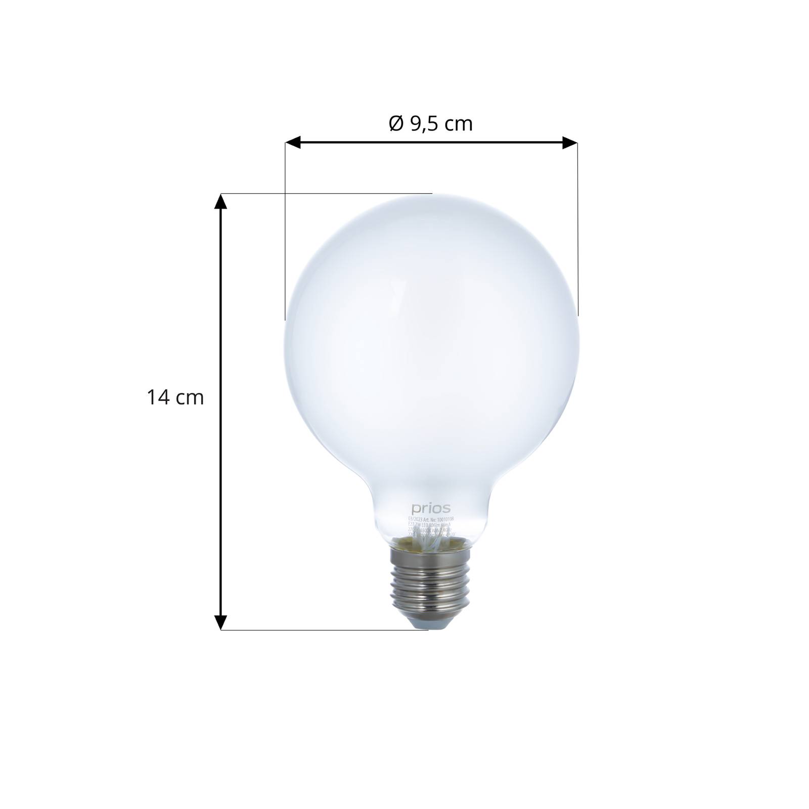 Prios ampoule LED E27 G95 7 W WLAN mate