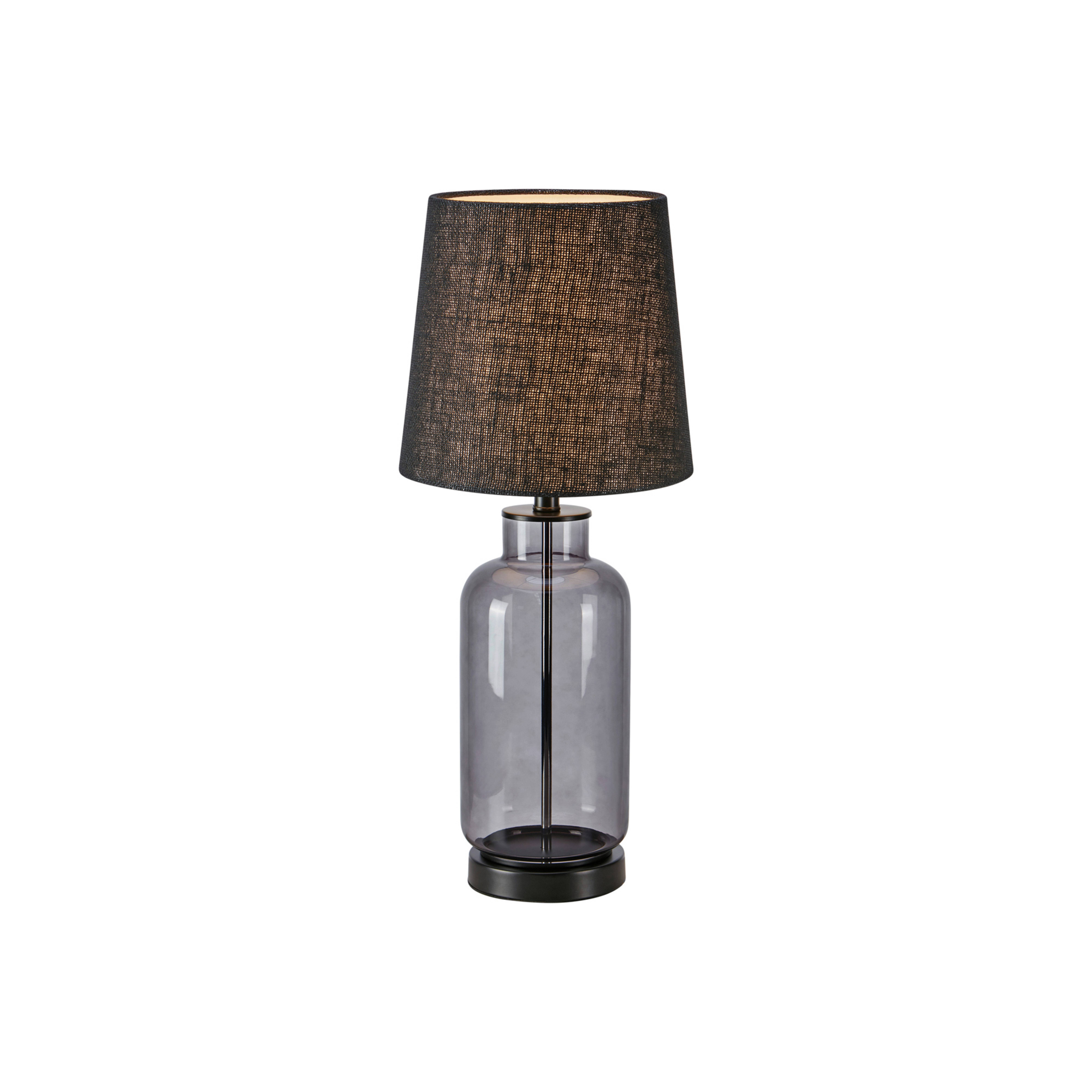 Lámpara de mesa Costero, gris humo/negro, 61,5 cm