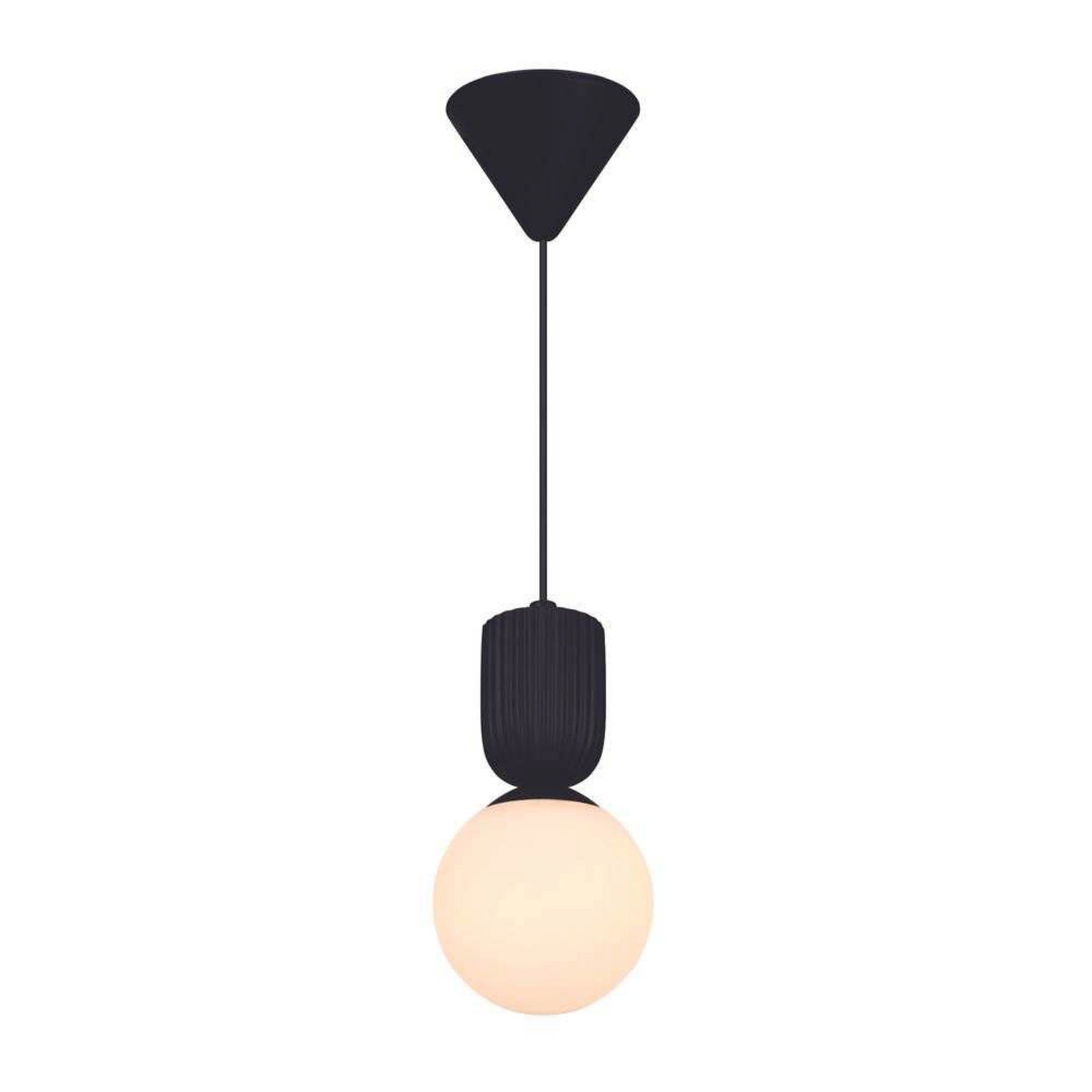 Hängeleuchte Sadie, schwarz, Ø 15 cm, Glas/Keramik