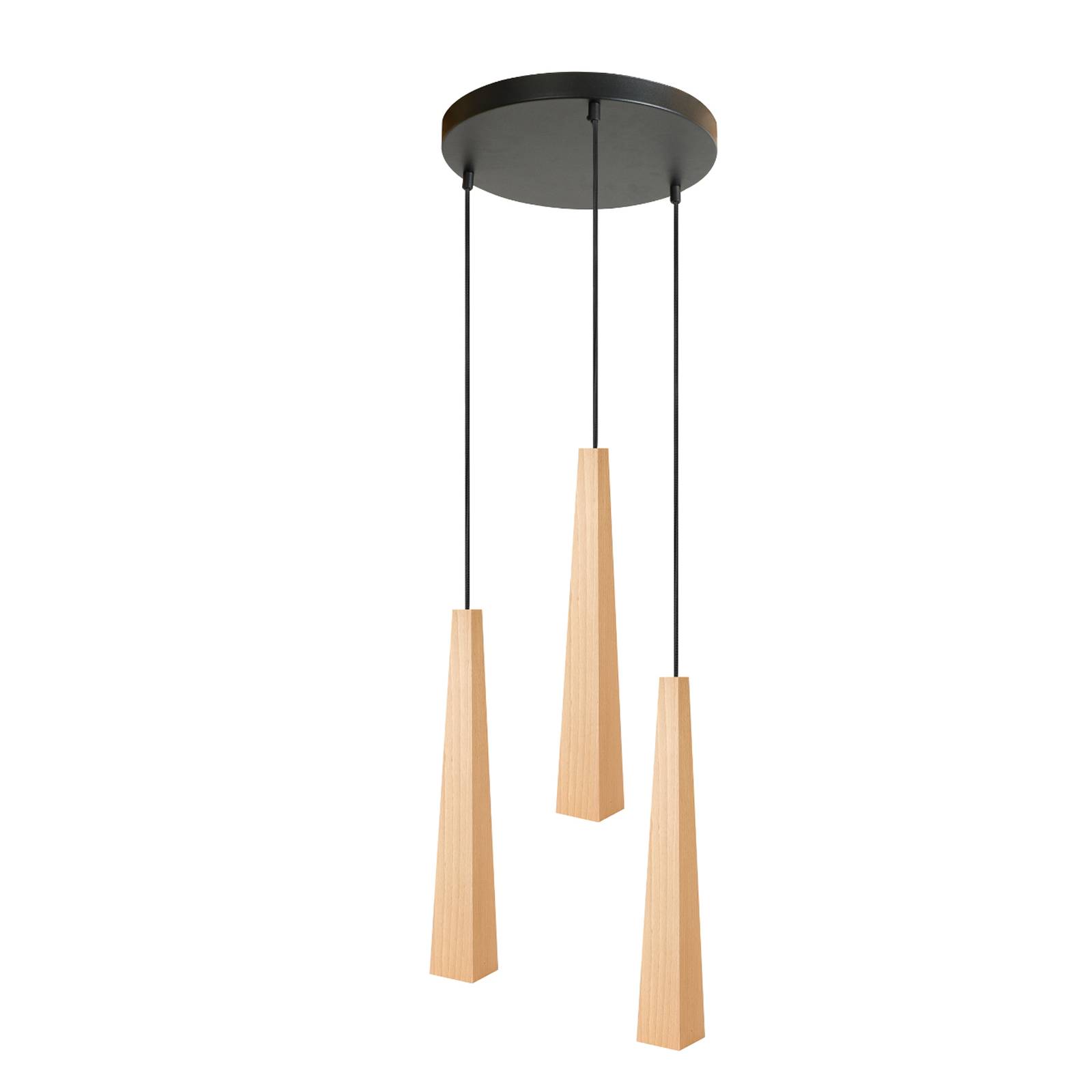 Envolight Wooden Square Cones suspension 3 lampes