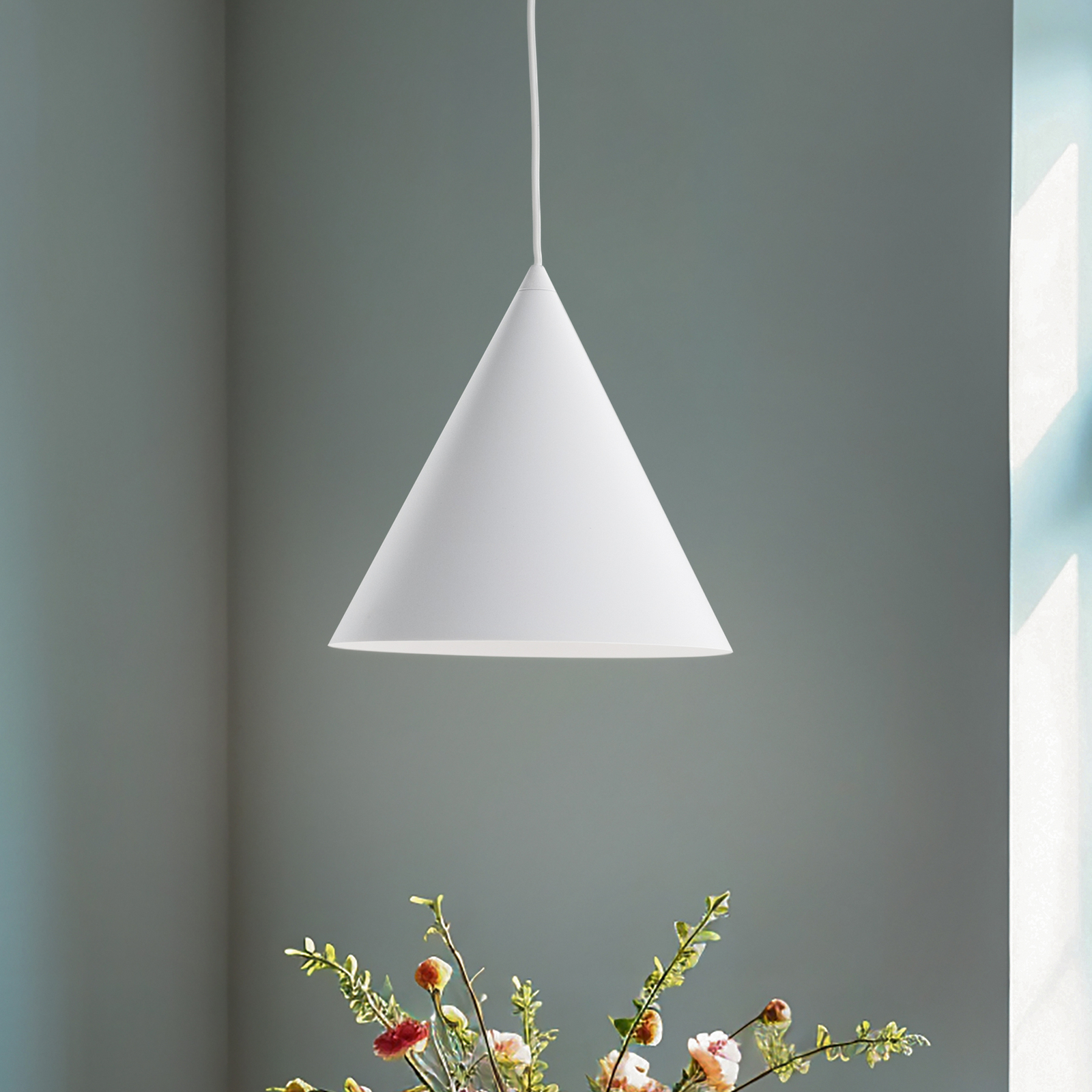 Cono hanglamp, wit, Ø 25 cm, staal, 1-lamp