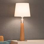HerzBlut Conico vit bordslampa, oljat ekträ, 58 cm