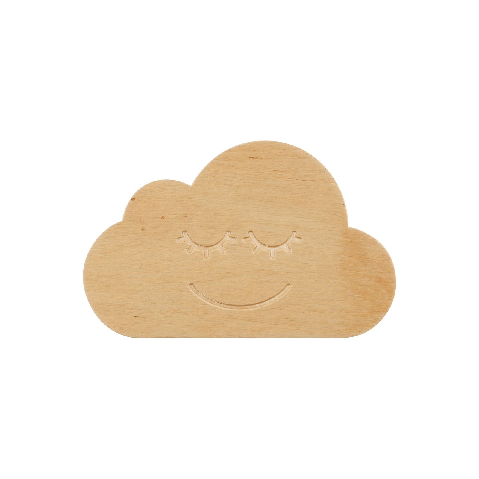 Aplique de pared Cloud, de madera, con enchufe e interruptor