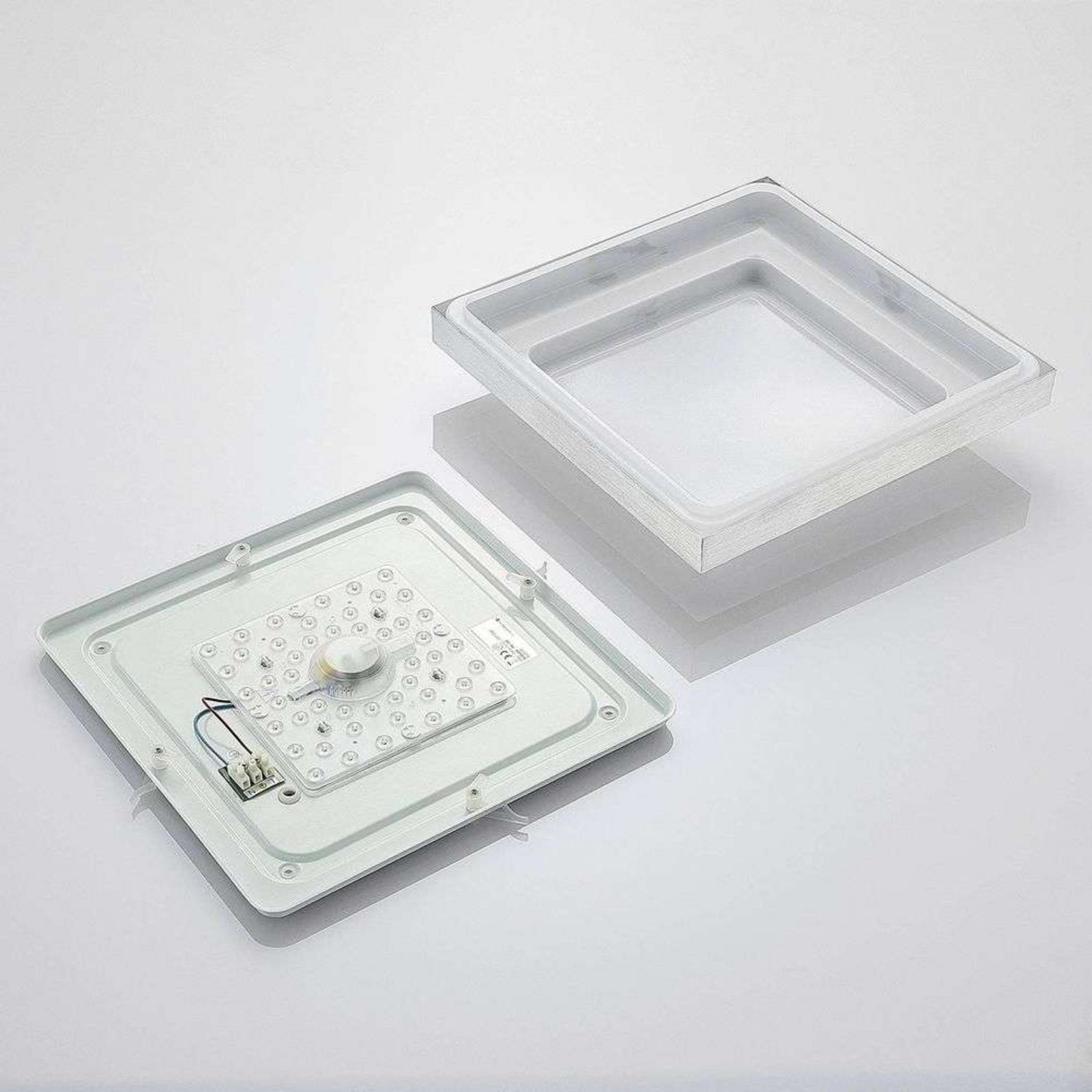 Mirco Square LED Ceiling Lamp L37,5 Alu/White - Lindby