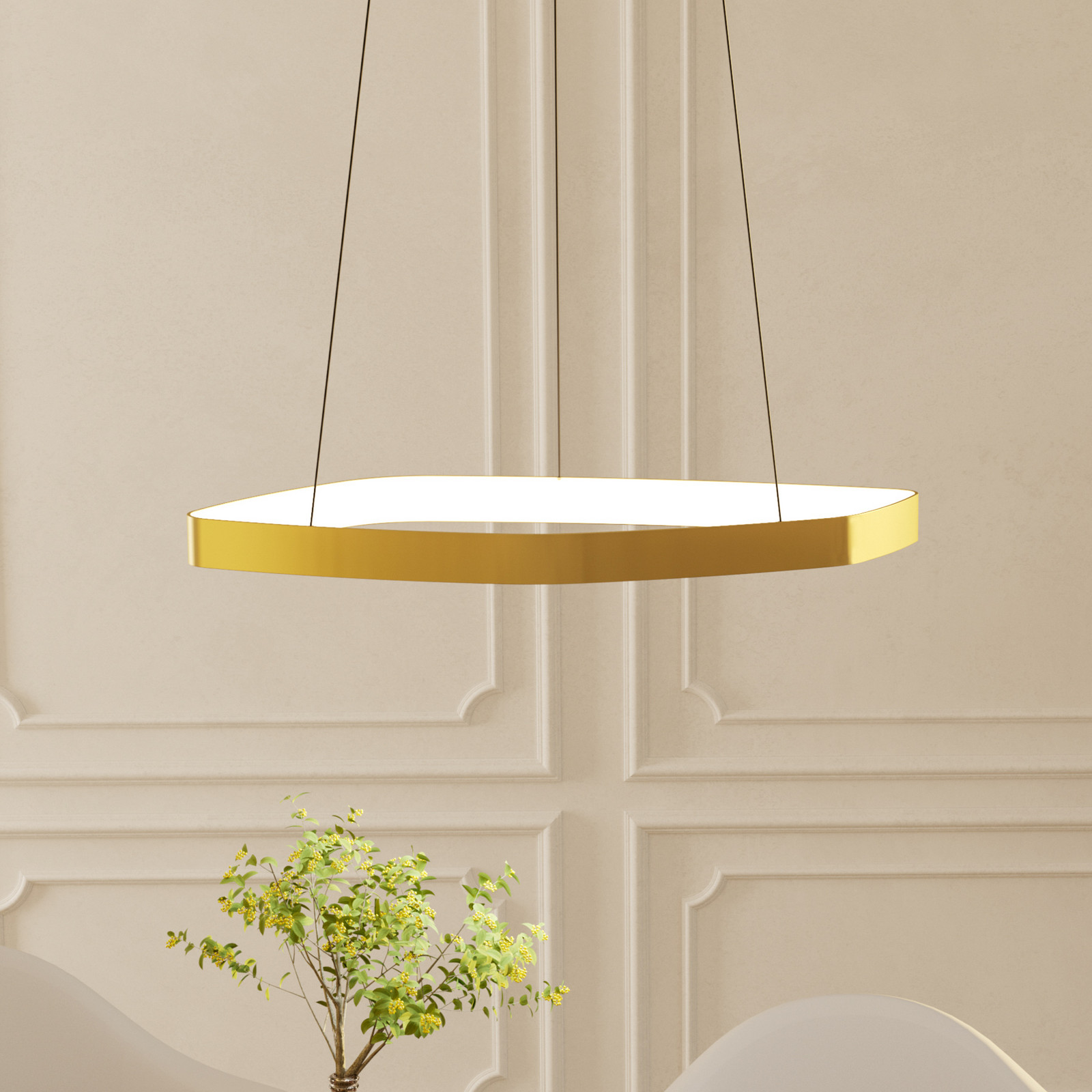 EGLO Vallerosa Lampă suspendată LED din alamă - Camera de zi / sufragerie - alamă alb - Metal