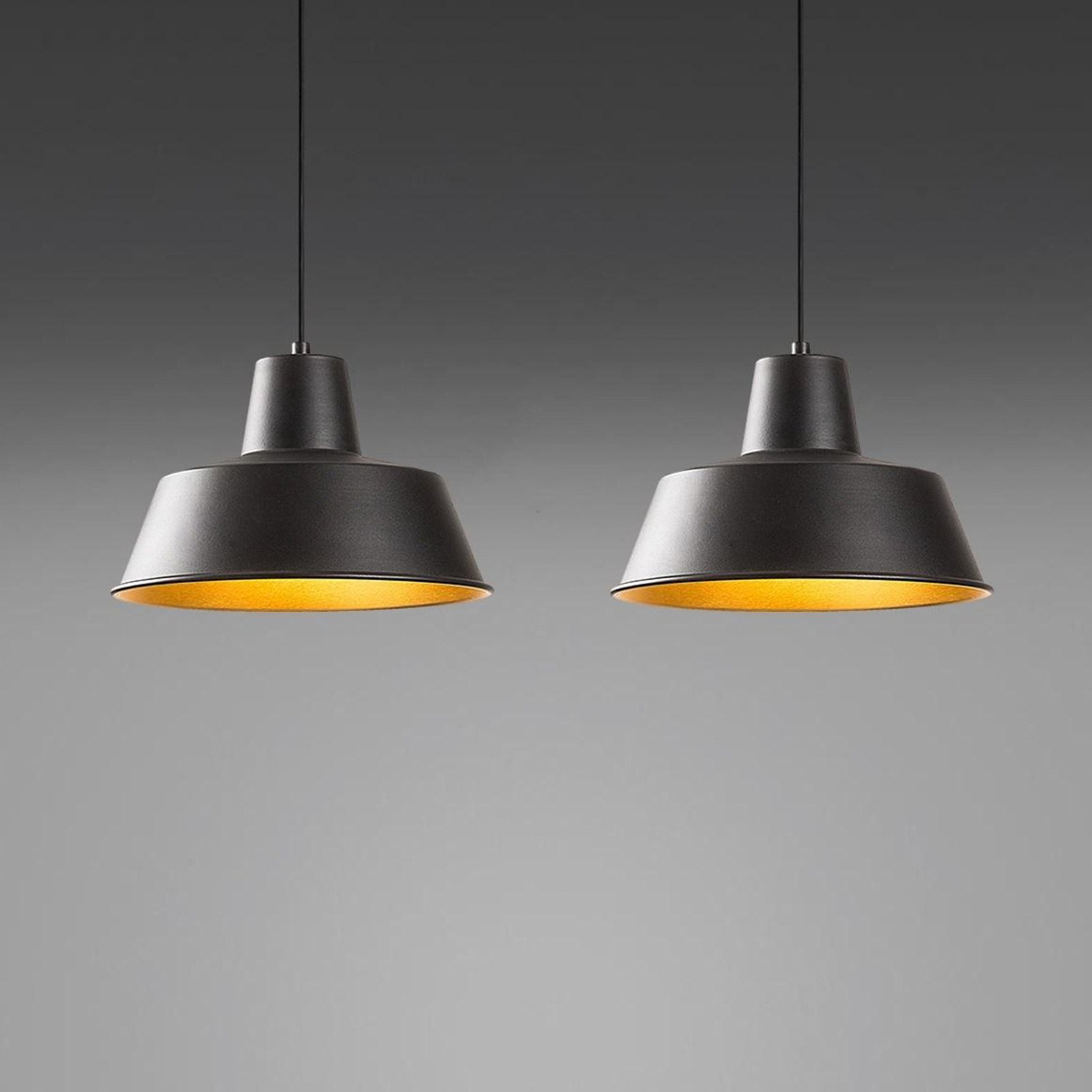 Suspension Saglam 3738, noir, métal, à 2 lampes