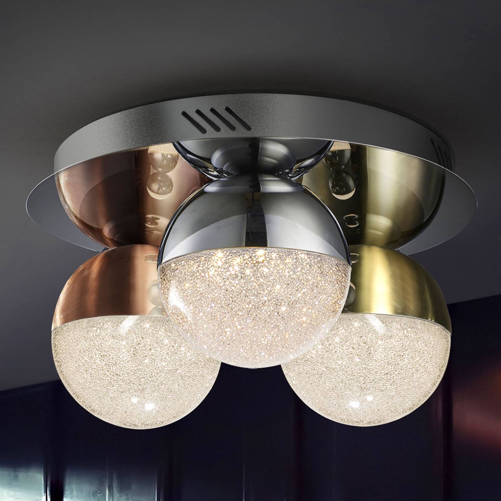 Schuller Valencia Plafonnier LED Sphere multicolore à 3 lampes