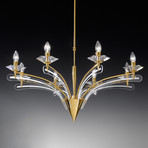 Kronleuchter ICARO mit Kristallglas, 100 cm