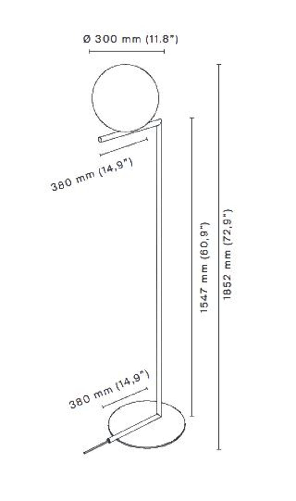 IC F2 Stojací Lampa Brass - Flos