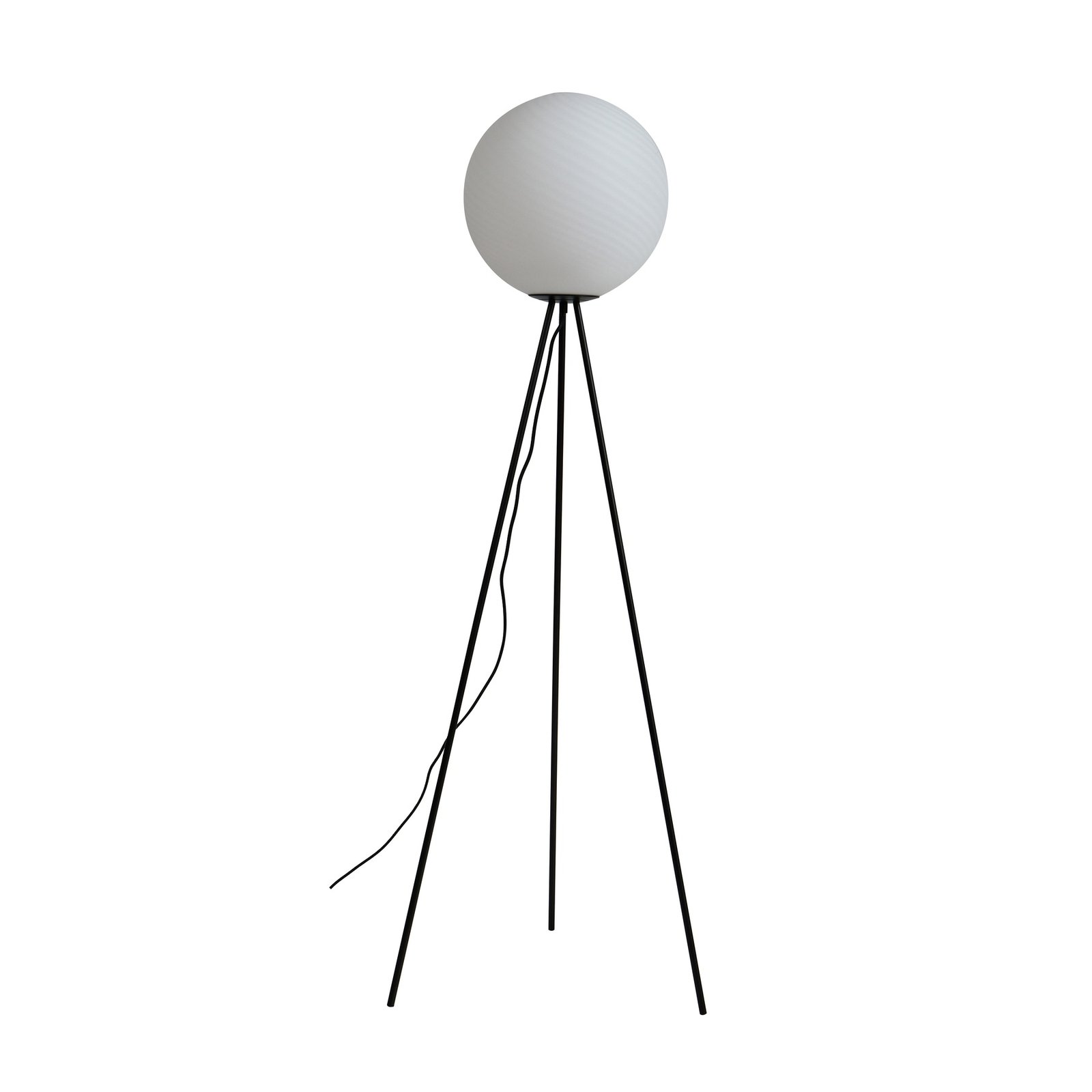 Подова лампа Lucande Kestralia, бяла, стъкло, Ø 35 cm, E27