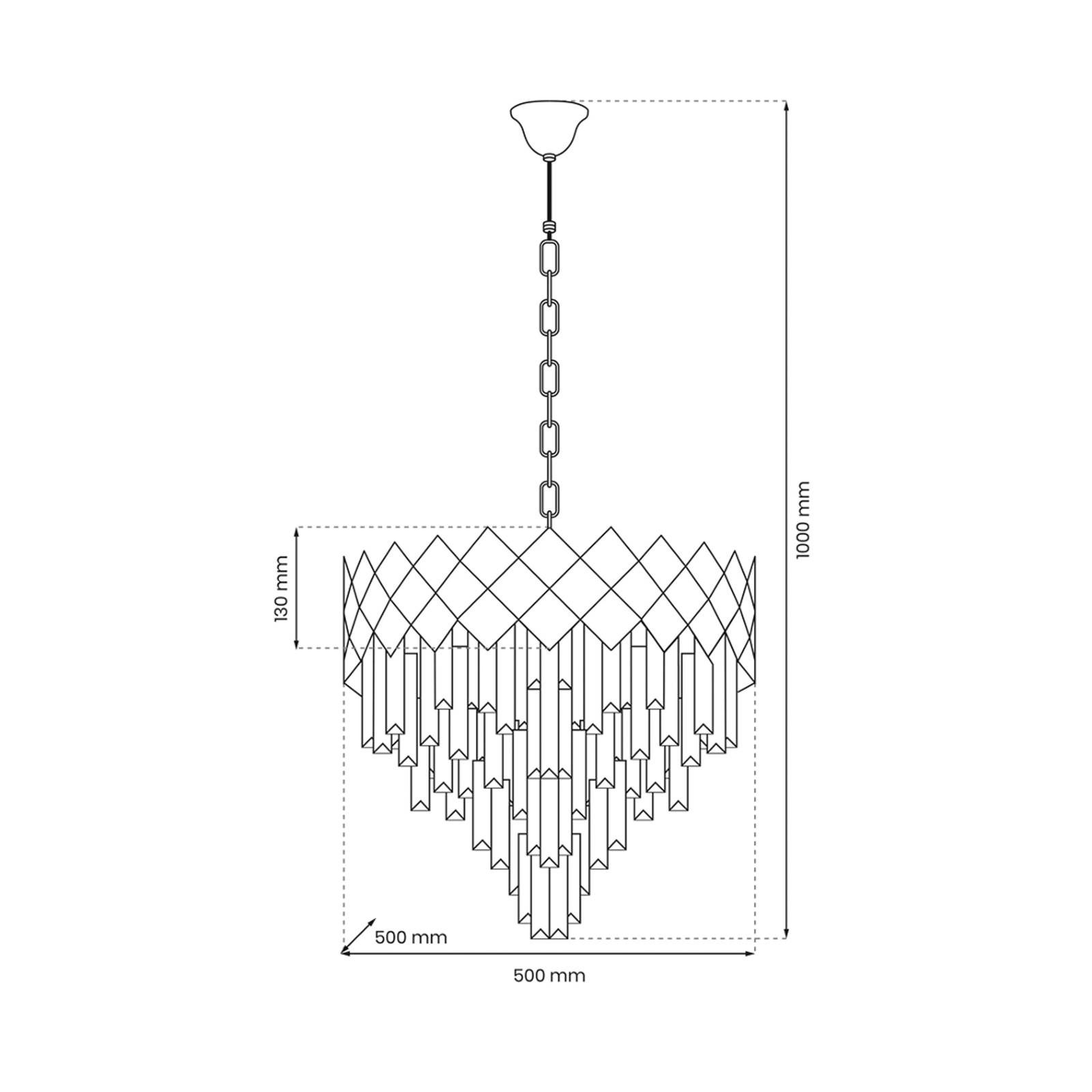 Lampa żyrandol Carisma metal chrom kolor szklane kryształy, Ø 50 cm