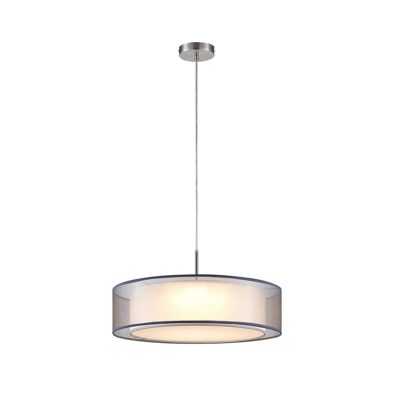 Chloe LED pendant light with a double lampshade