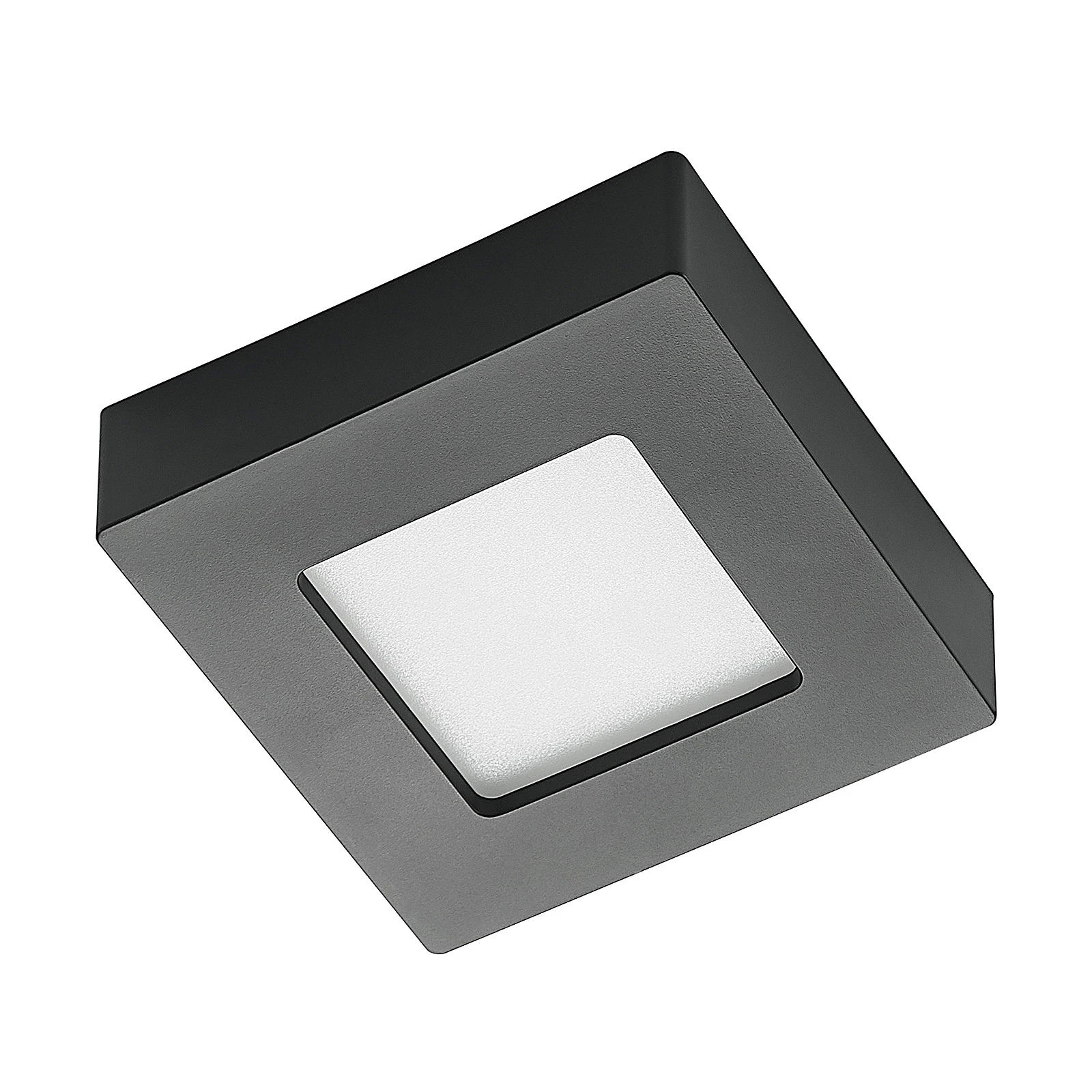 Φωτιστικό οροφής Prios LED Alette, μαύρο, 6 W, CCT, ρυθμιζόμενο