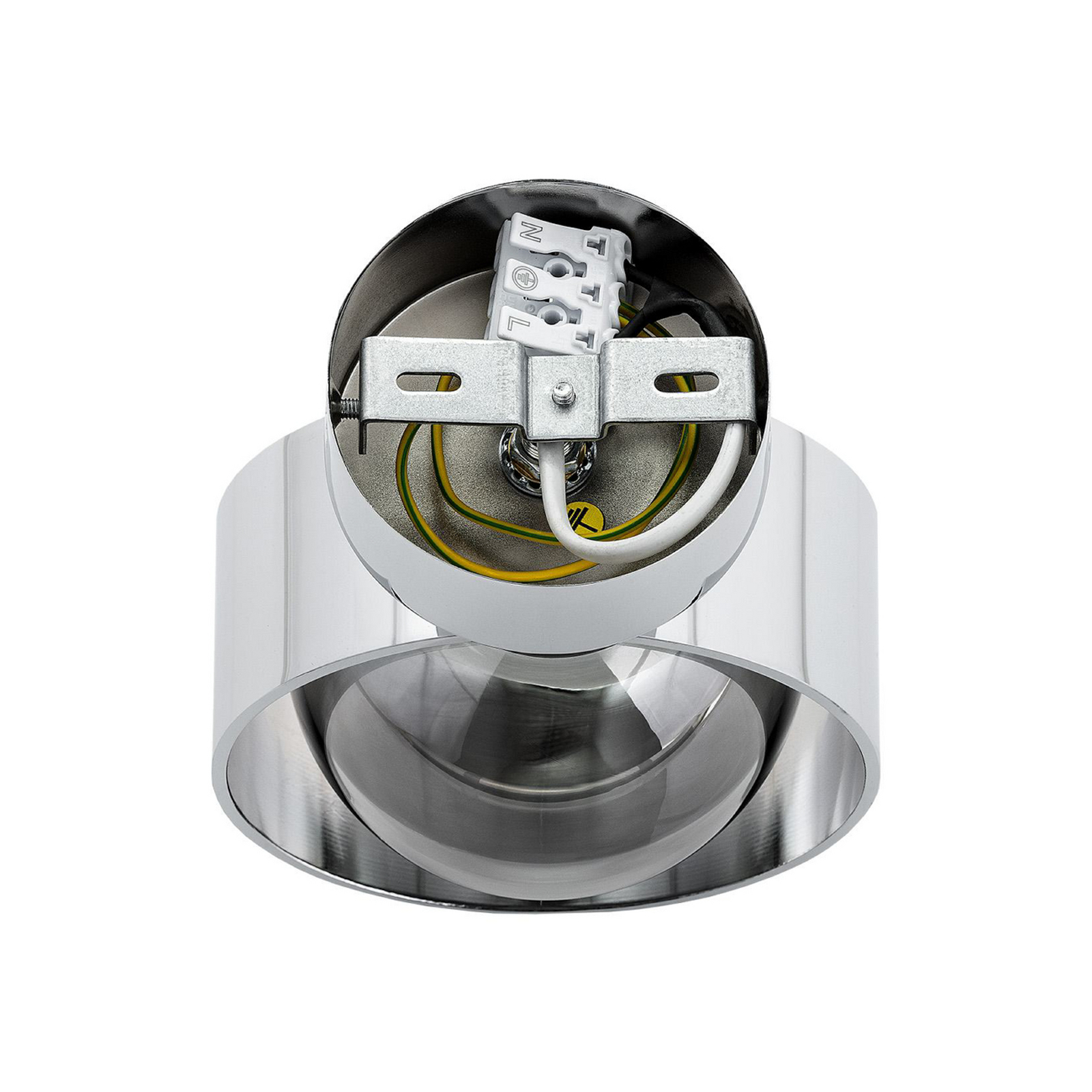 Mado wall light, chrome-coloured steel, smoked glass, 1-bulb