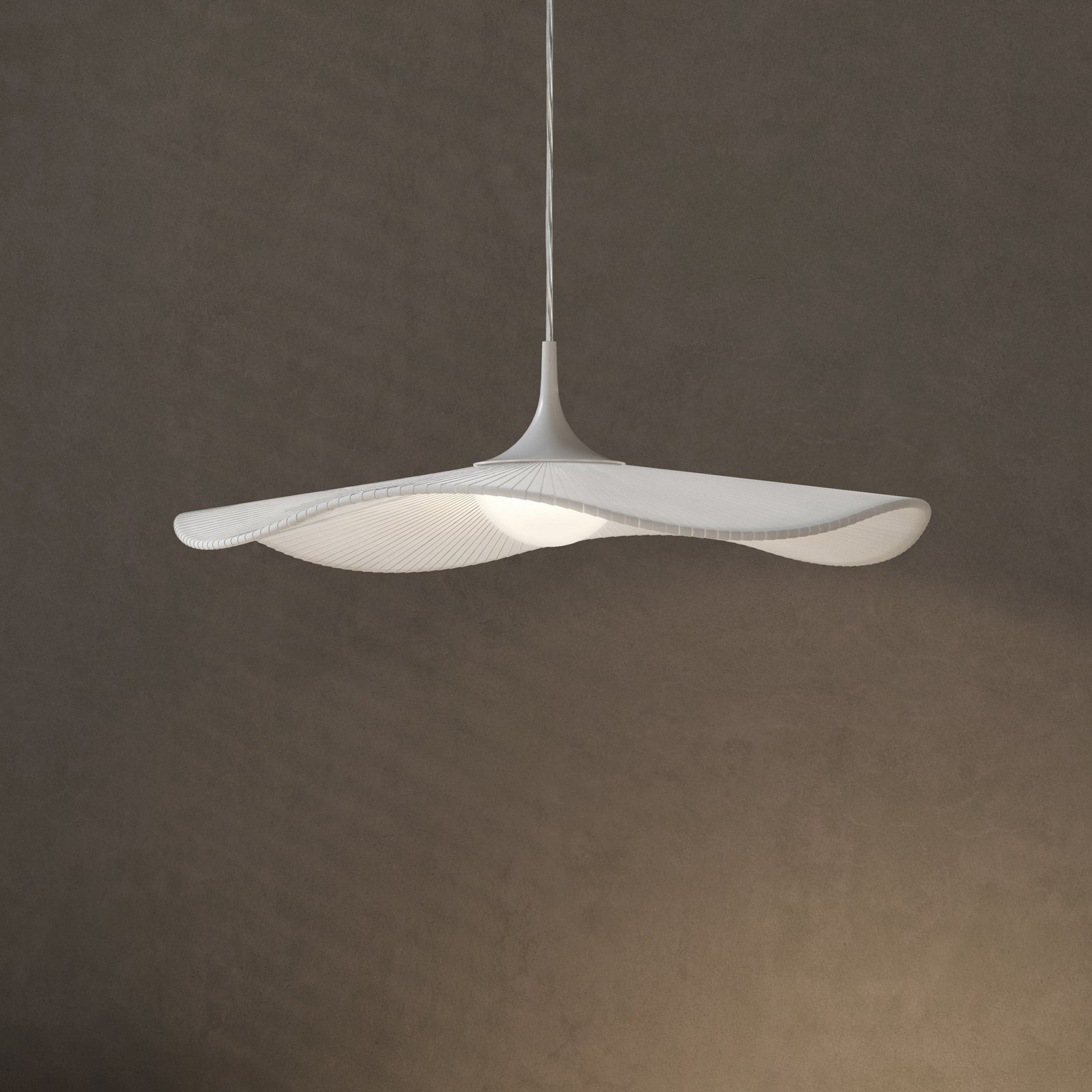 Bover LED hanglamp Mediterránia, wit, Ø 52 cm, kunststof